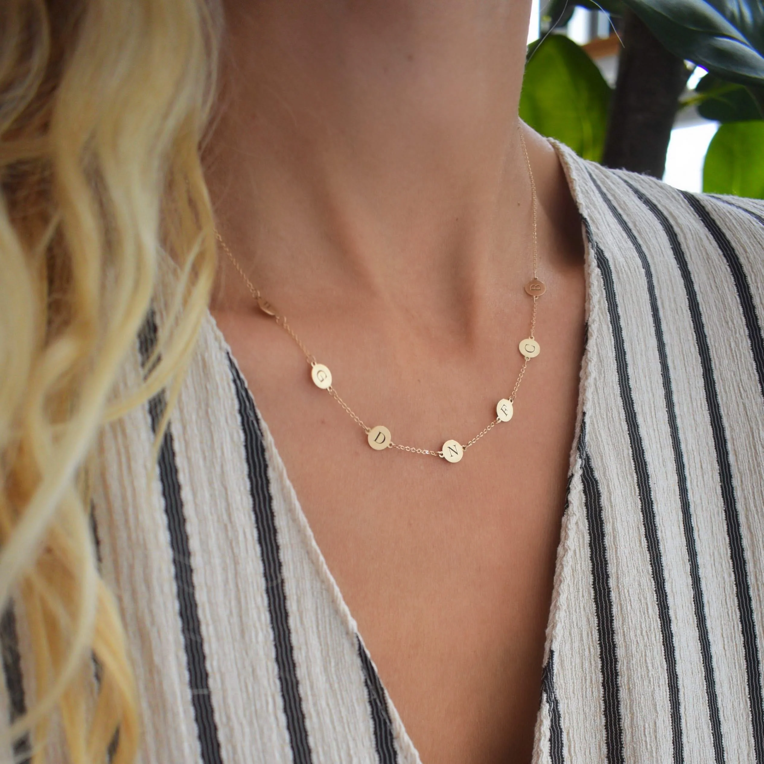 7 Letter Necklace in 14k Gold (Double Spacing) - Image 3