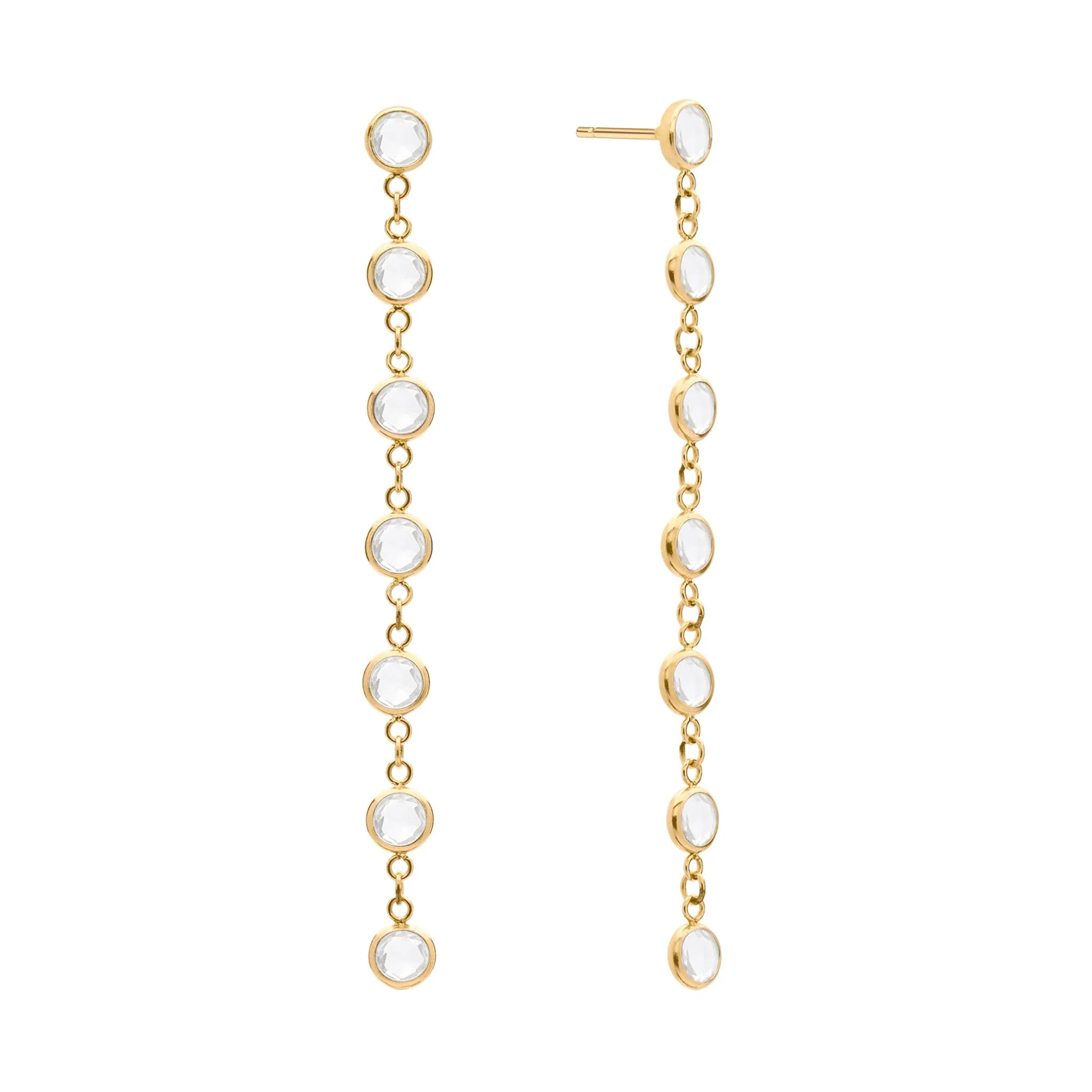 Petite 7 Birthstone Earrings in 14k Gold