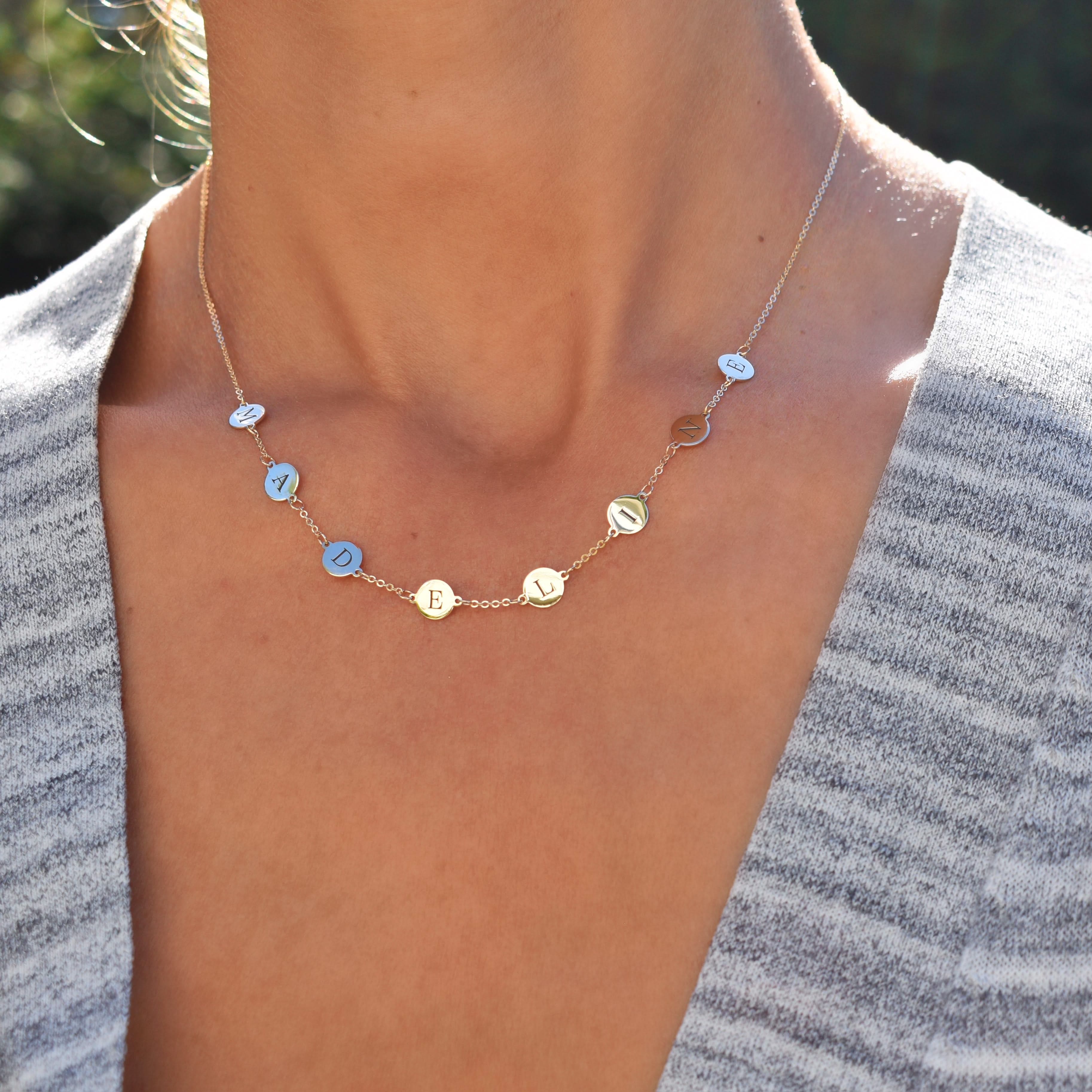 8 Letter Necklace in 14k Gold (Single Spacing) - Image 3