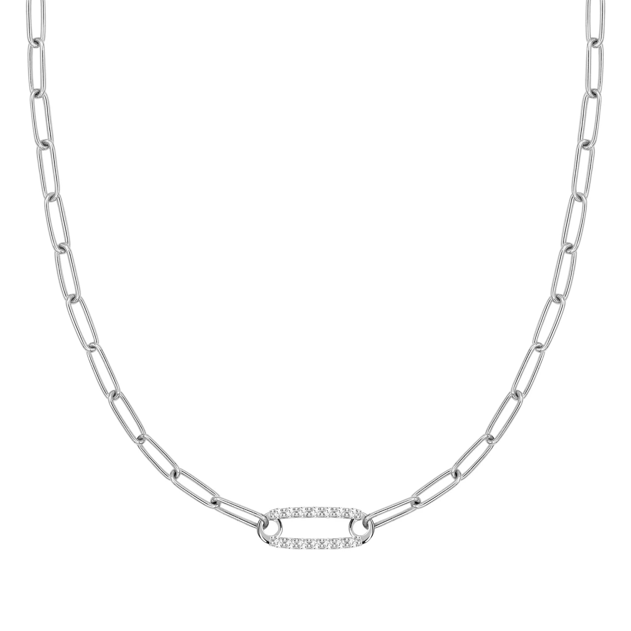 Adelaide 1 Pavé Birthstone Link Necklace in 14k Gold - Image 10