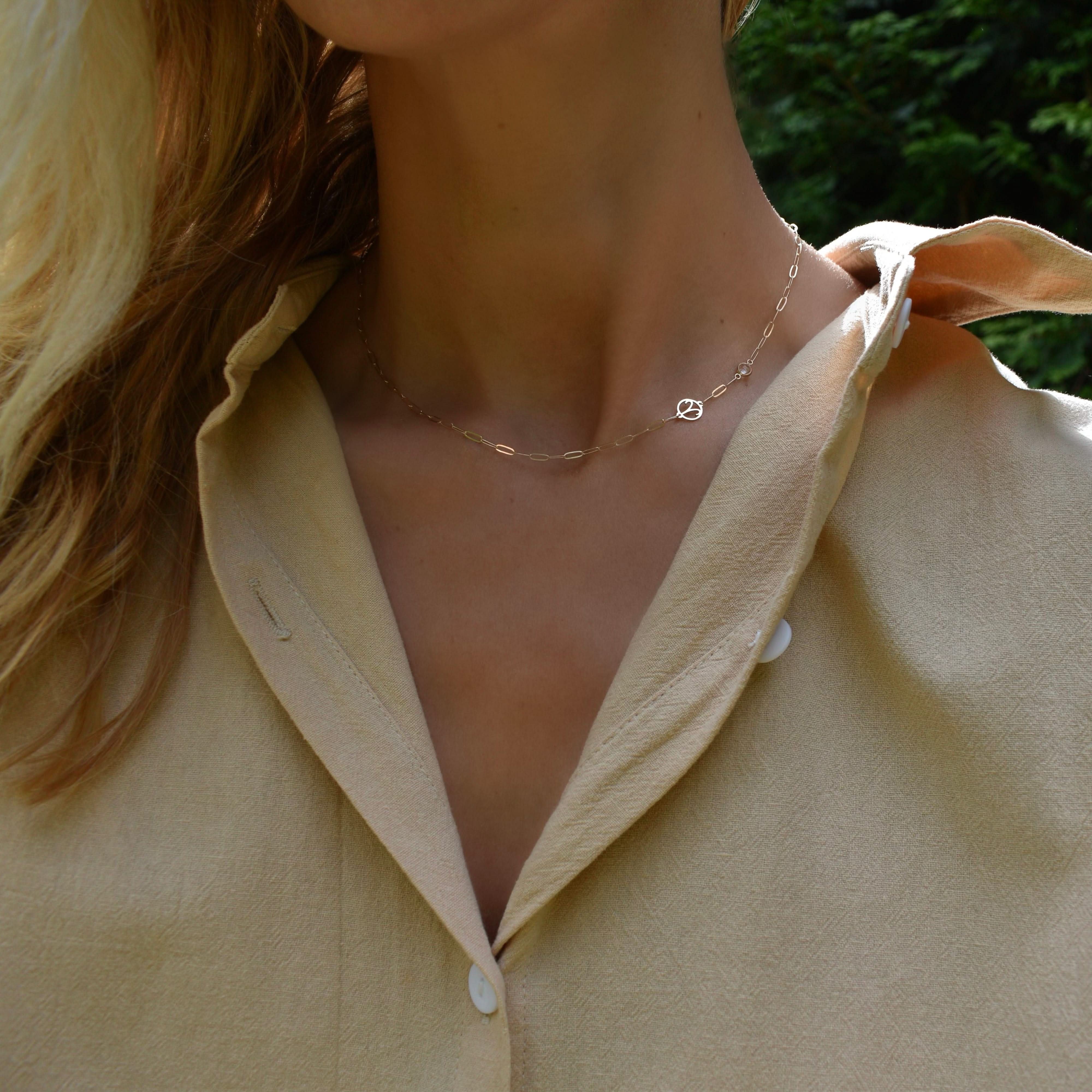 Aries & Birthstone Necklace on Adelaide Mini in 14k Gold - Image 2