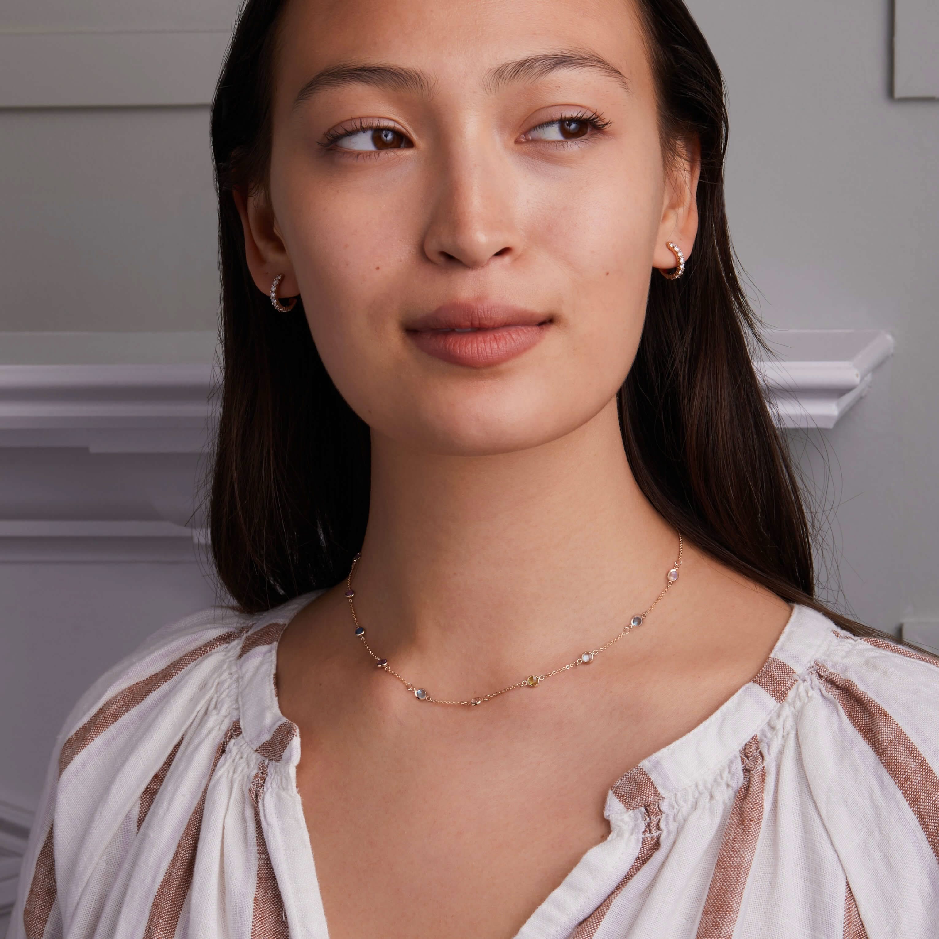 Petite 10 Birthstone Necklace in 14k Gold - Image 2