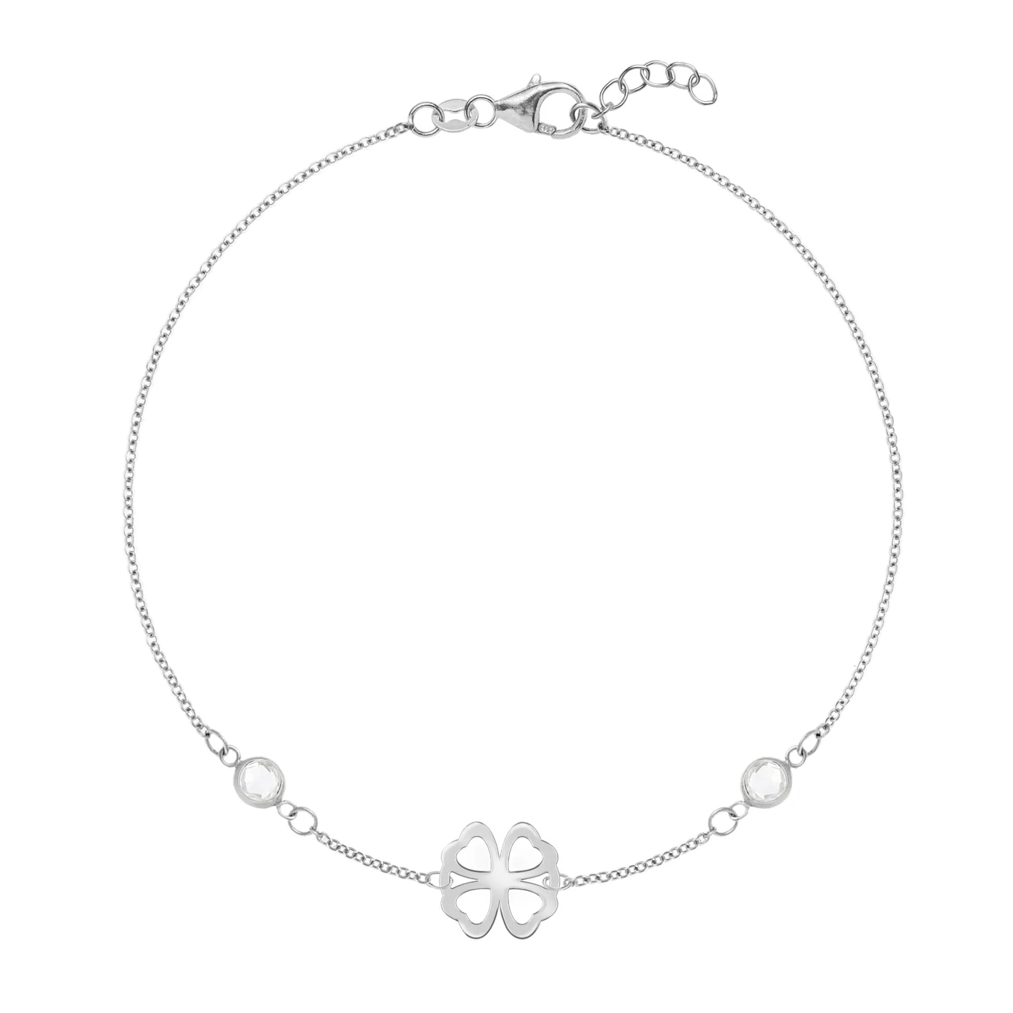 Clover & Petite 2 Birthstone Bracelet in 14k Gold - Image 5