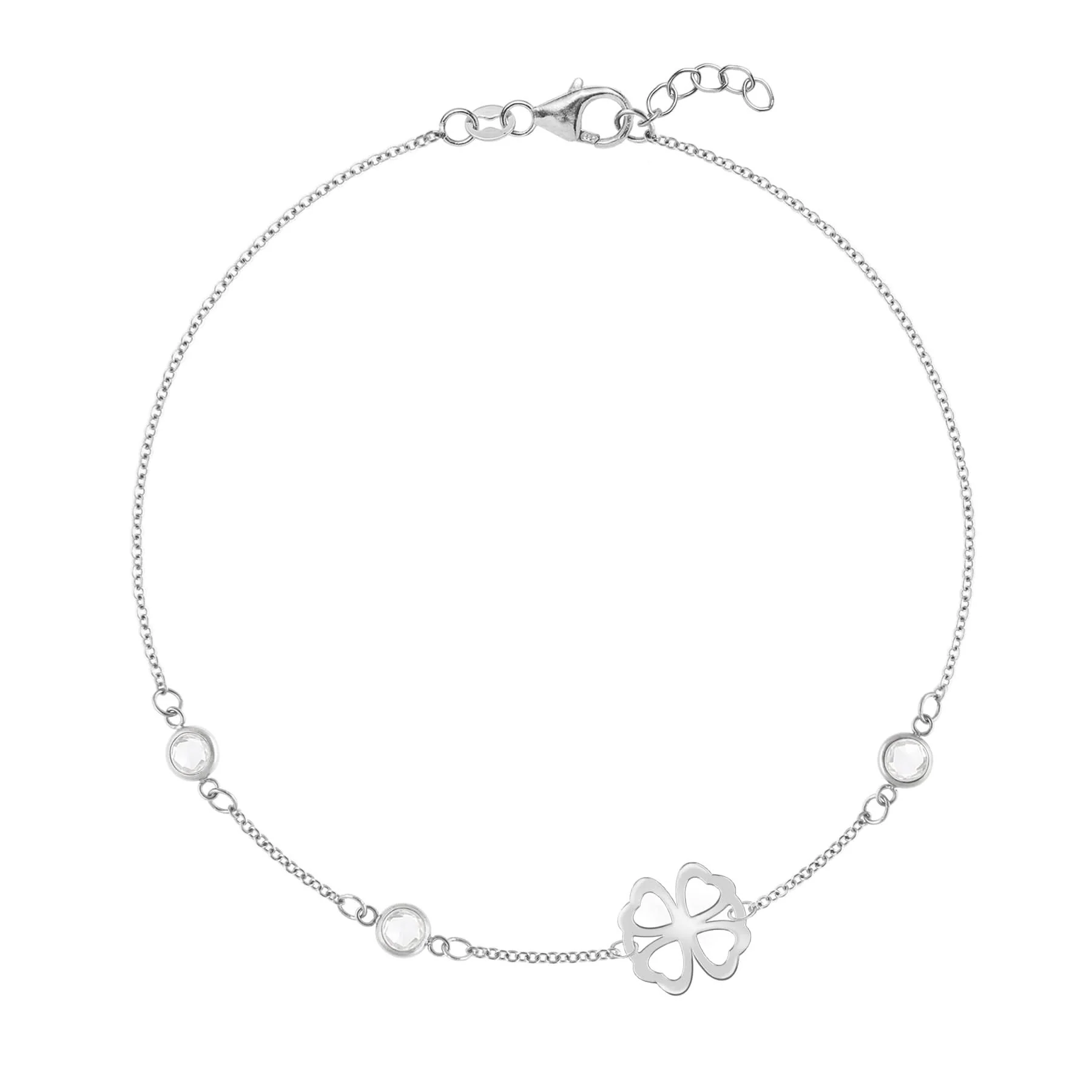 Clover & Petite 3 Birthstone Bracelet in 14k Gold - Image 5