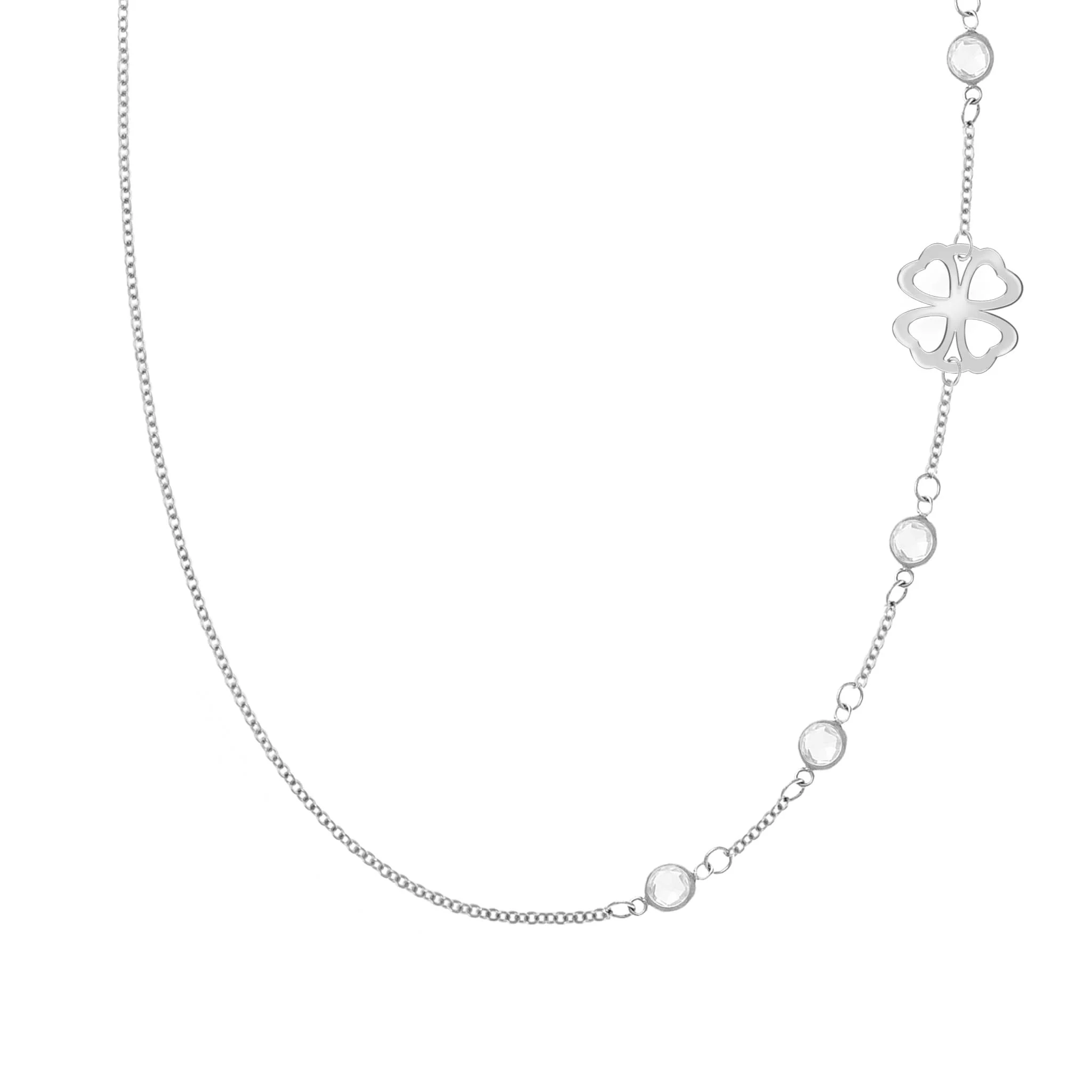 Clover & Petite 4 Birthstone Necklace in 14k Gold - Image 5