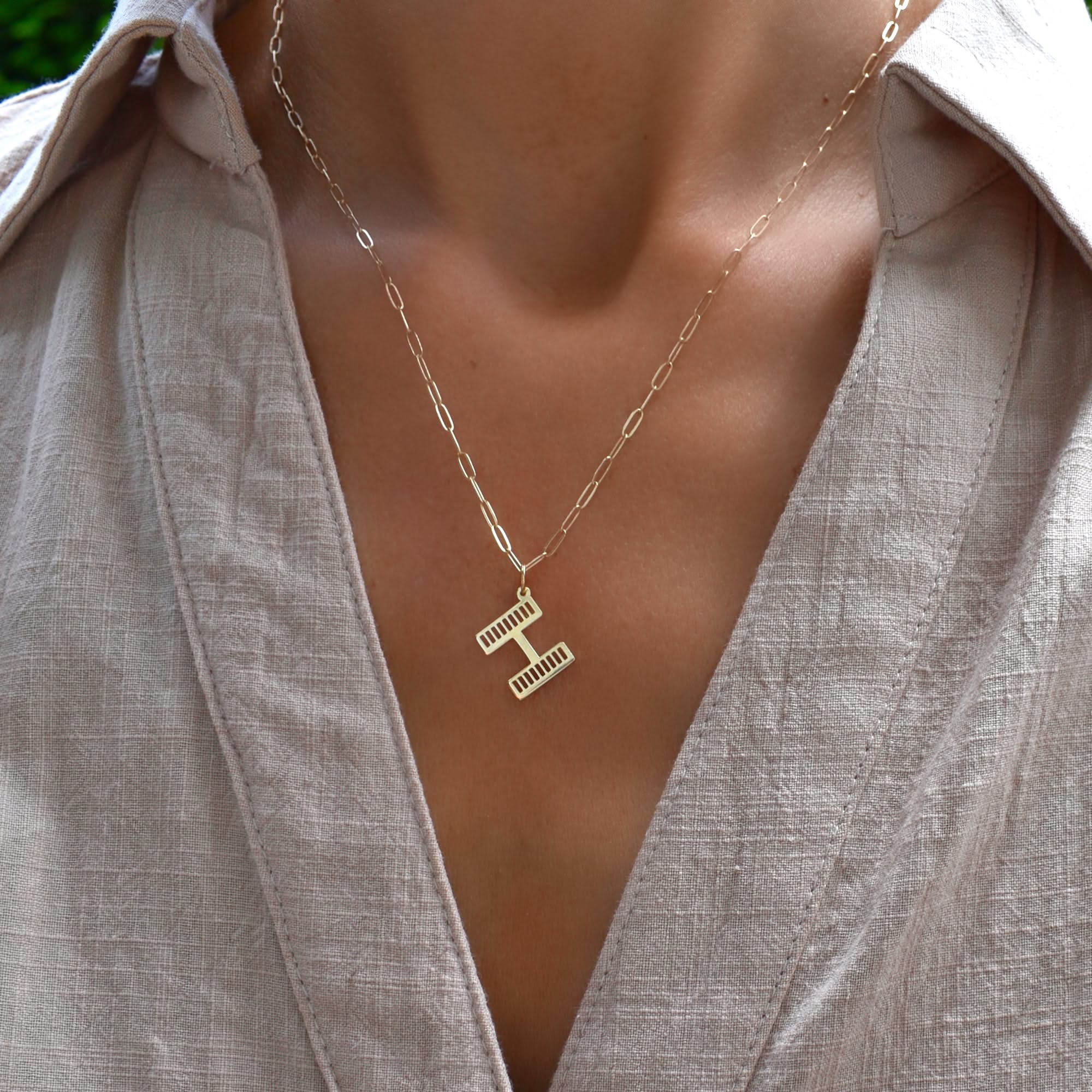 Essex Letter Pendant in 14k Gold - Image 9