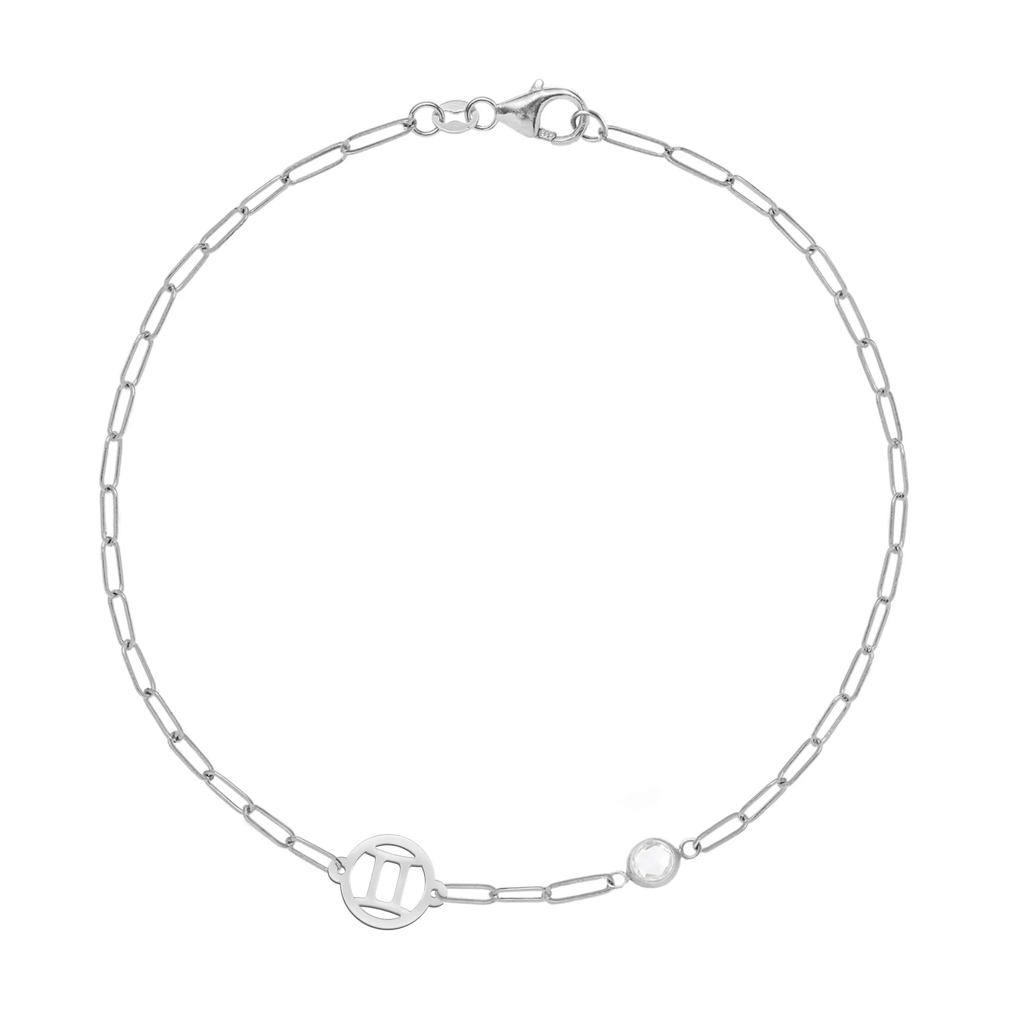 Gemini & Birthstone Bracelet on Adelaide Mini in 14k Gold - Image 5