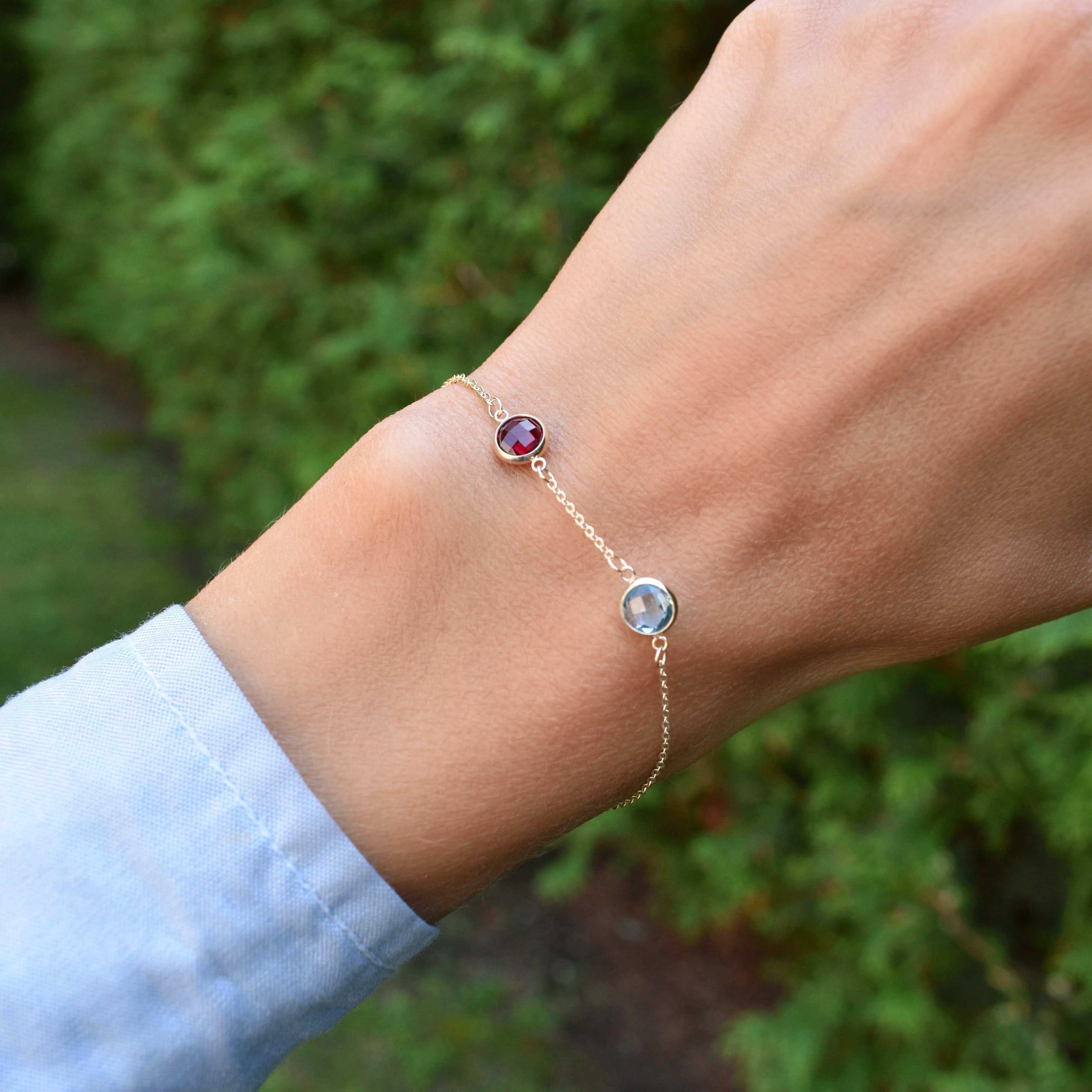 Grand 2 Birthstone Bracelet in 14k Gold - Image 2