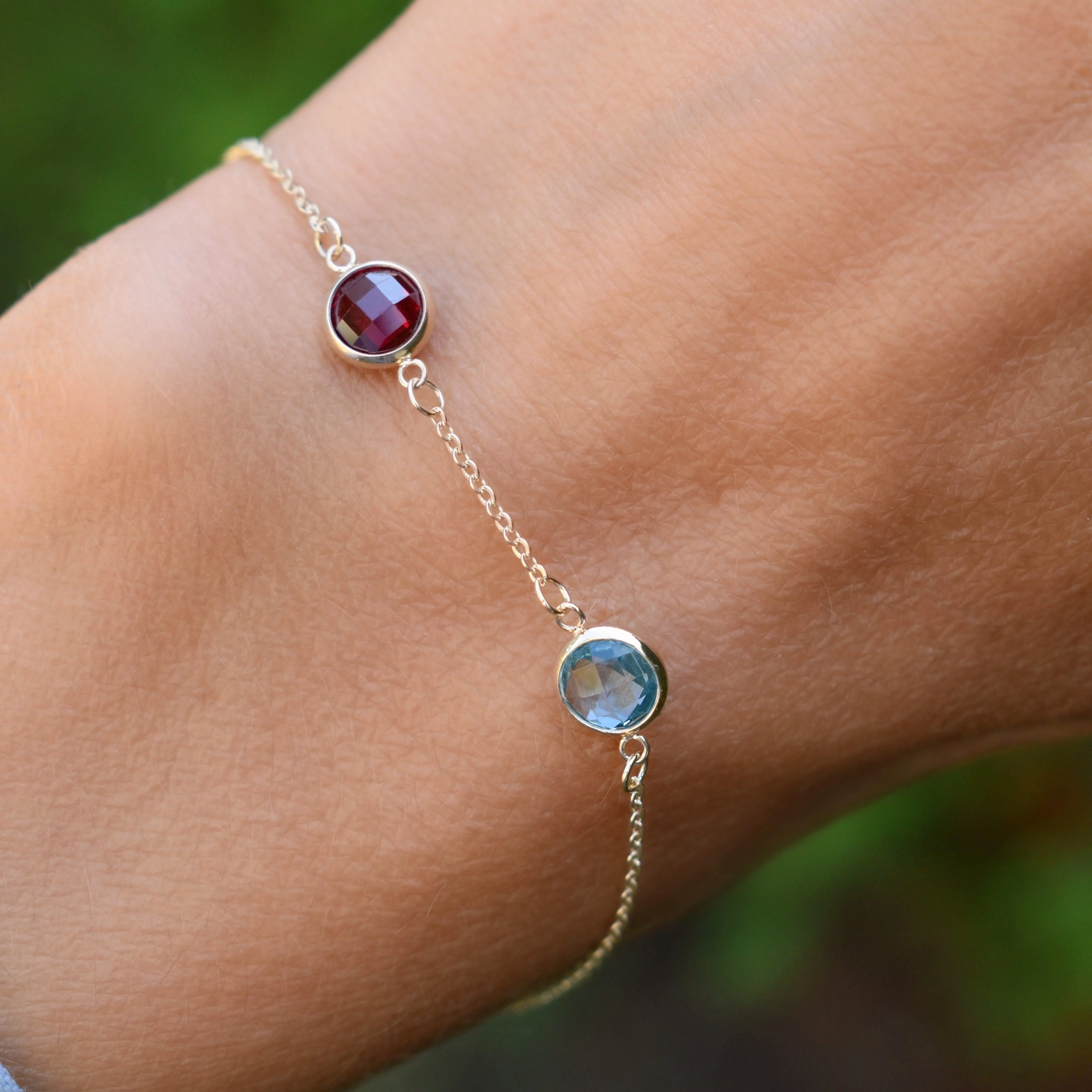 Grand 2 Birthstone Bracelet in 14k Gold - Image 3