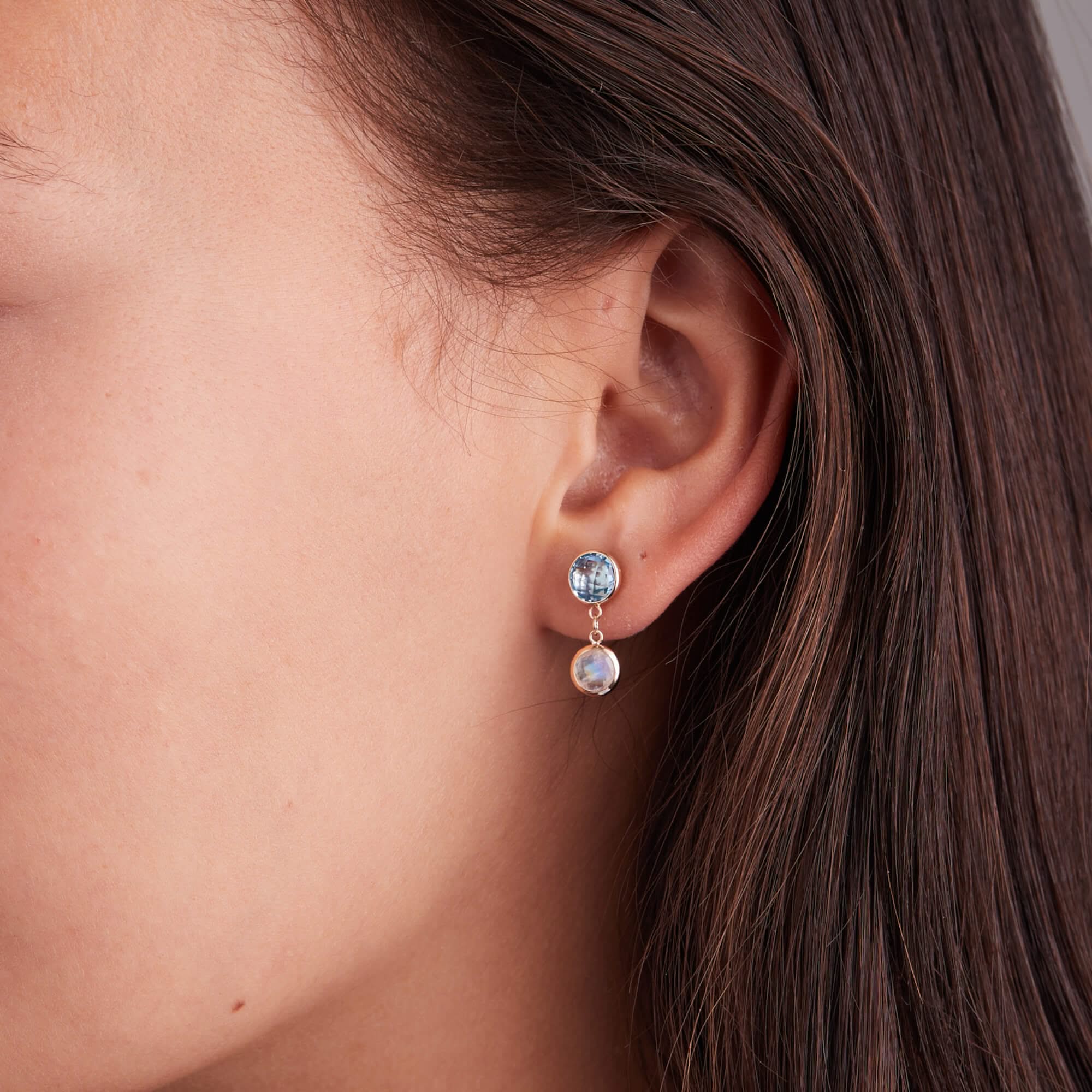 Grand 2 Birthstone Earrings in 14k Gold - Image 3
