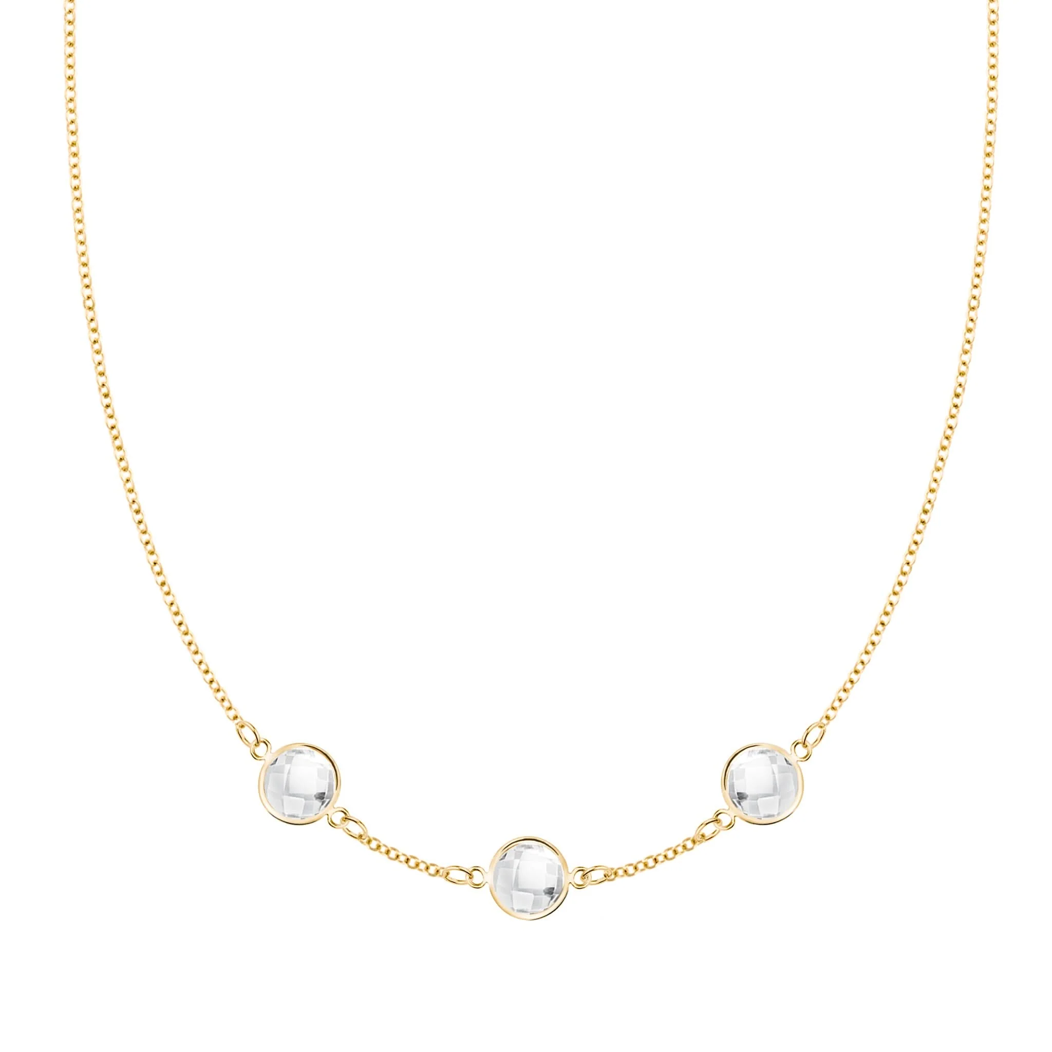 Grand 3 Birthstone Necklace in 14k Gold