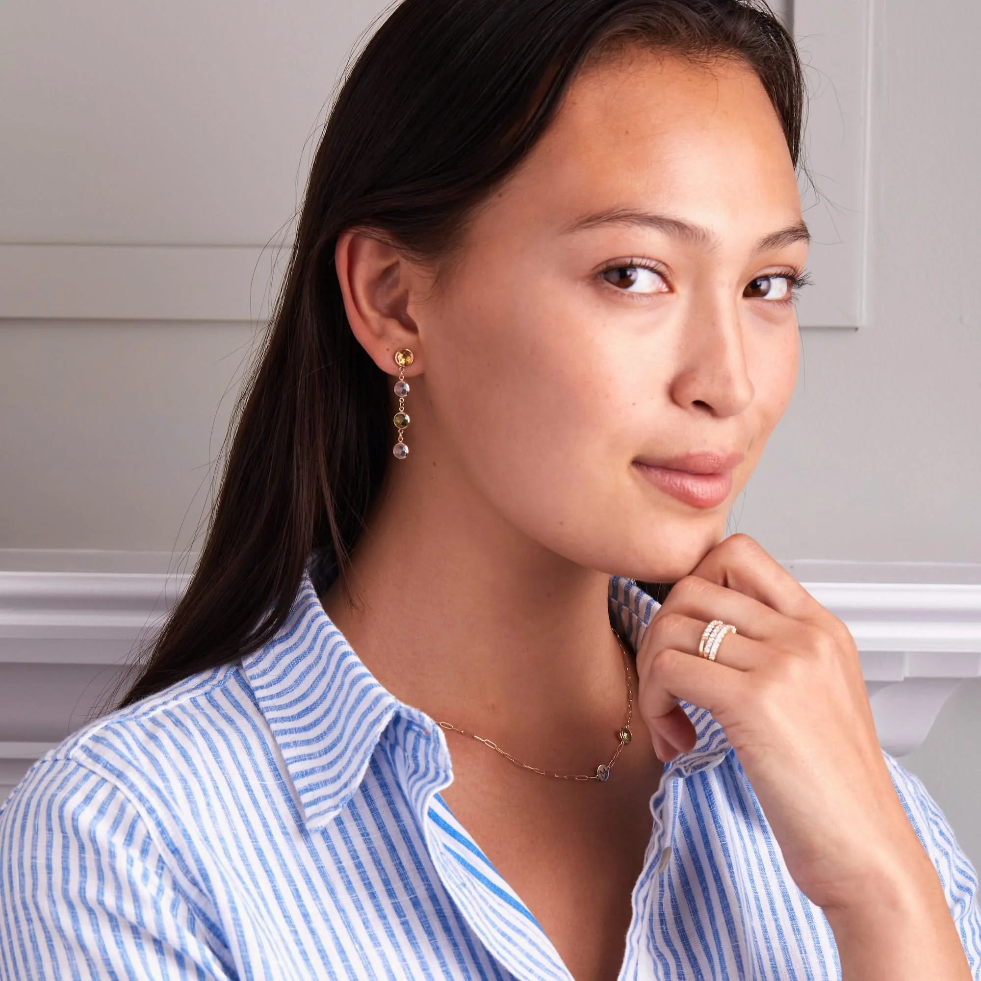 Grand 4 Birthstone Earrings in 14k Gold - Image 2
