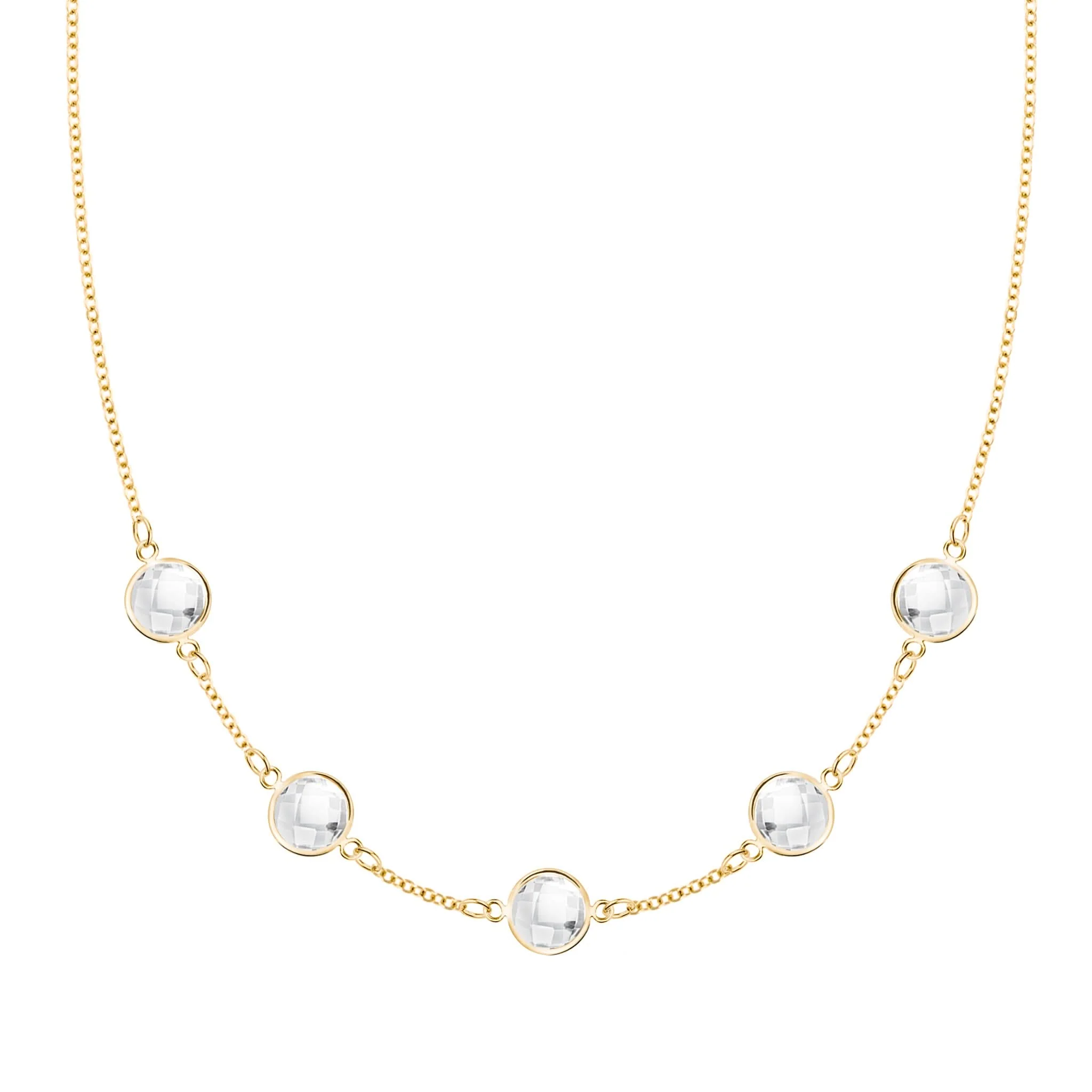 Grand 5 Birthstone Necklace in 14k Gold