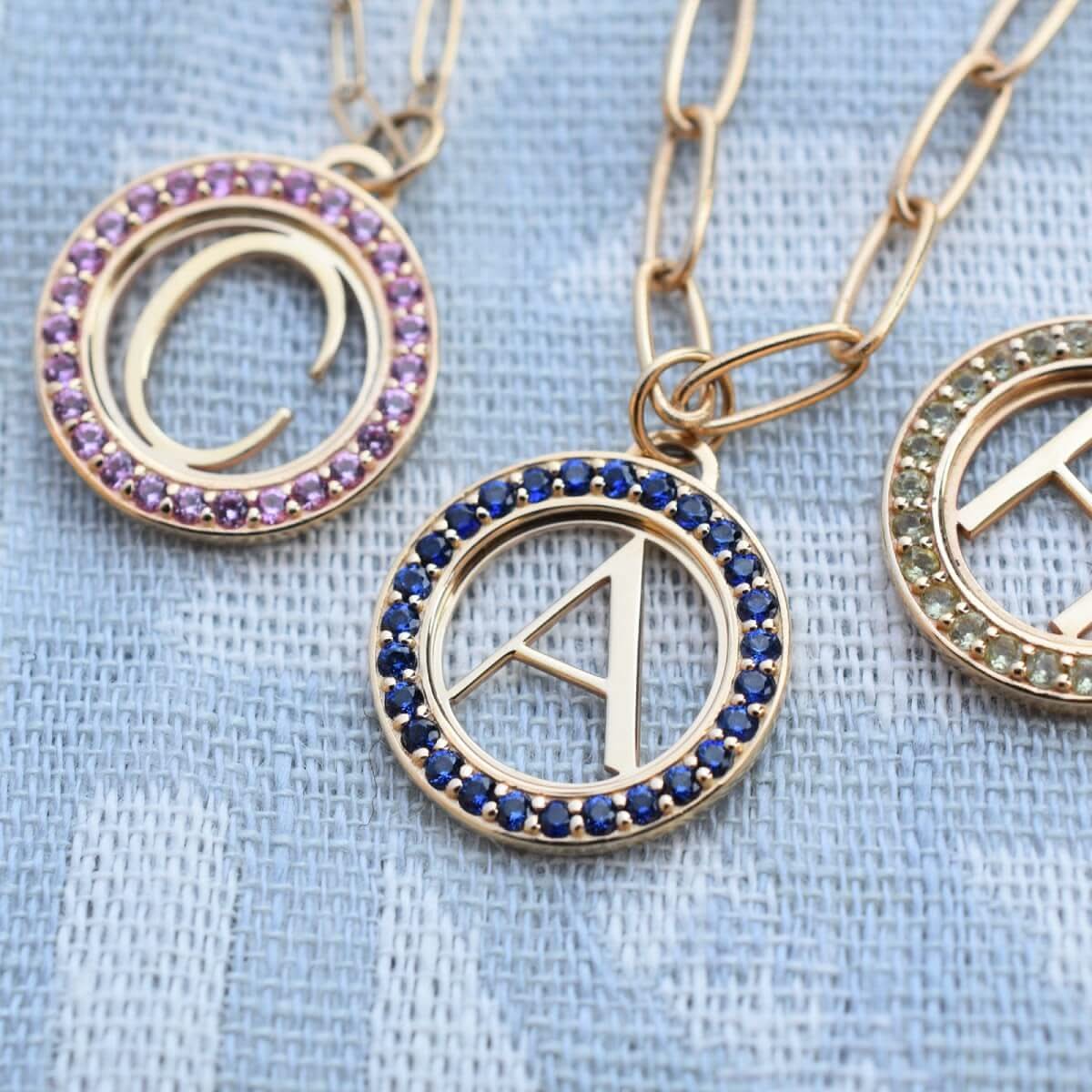 Letter & Birthstone Pendant in 14k Gold - Image 12