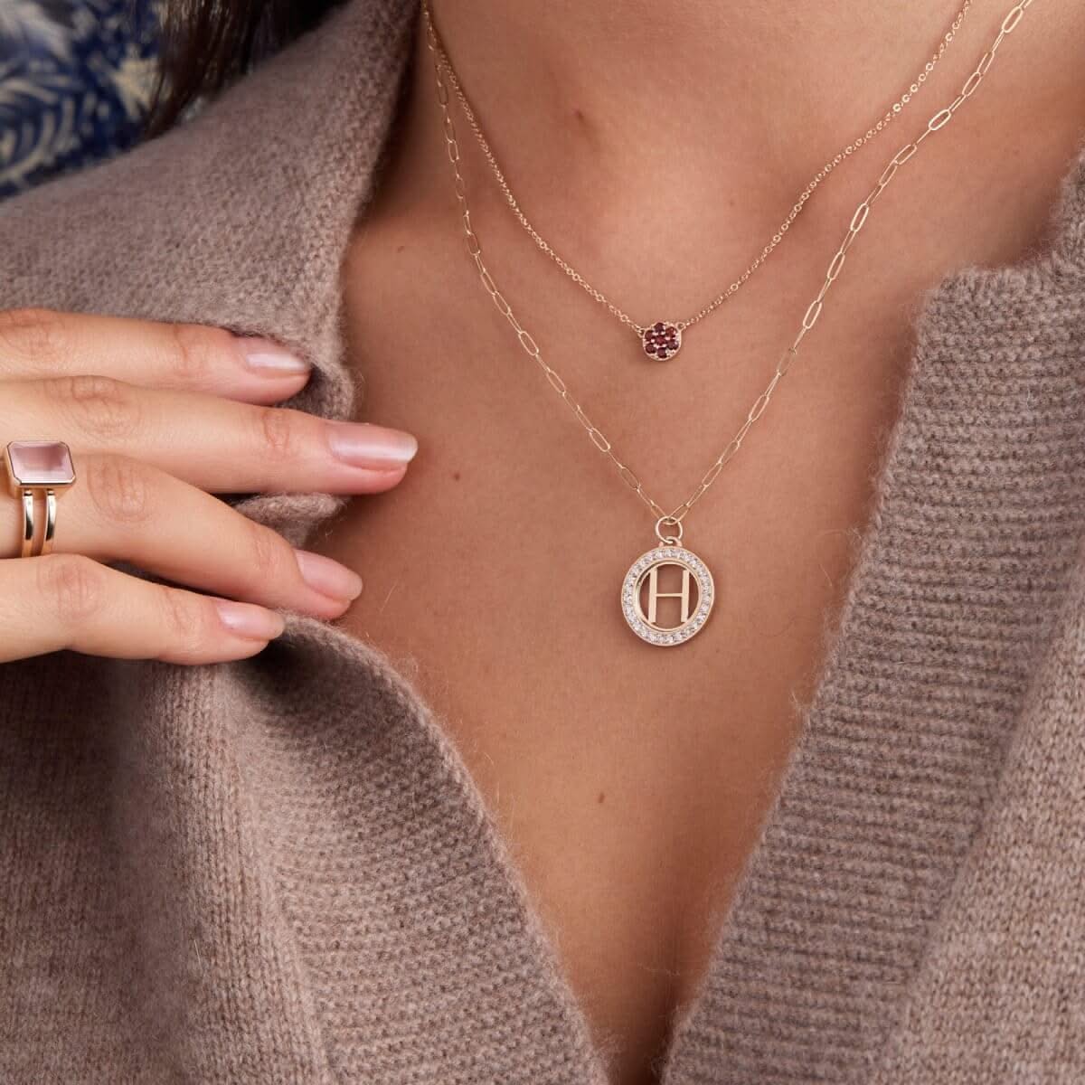 Letter & Birthstone Pendant in 14k Gold - Image 6