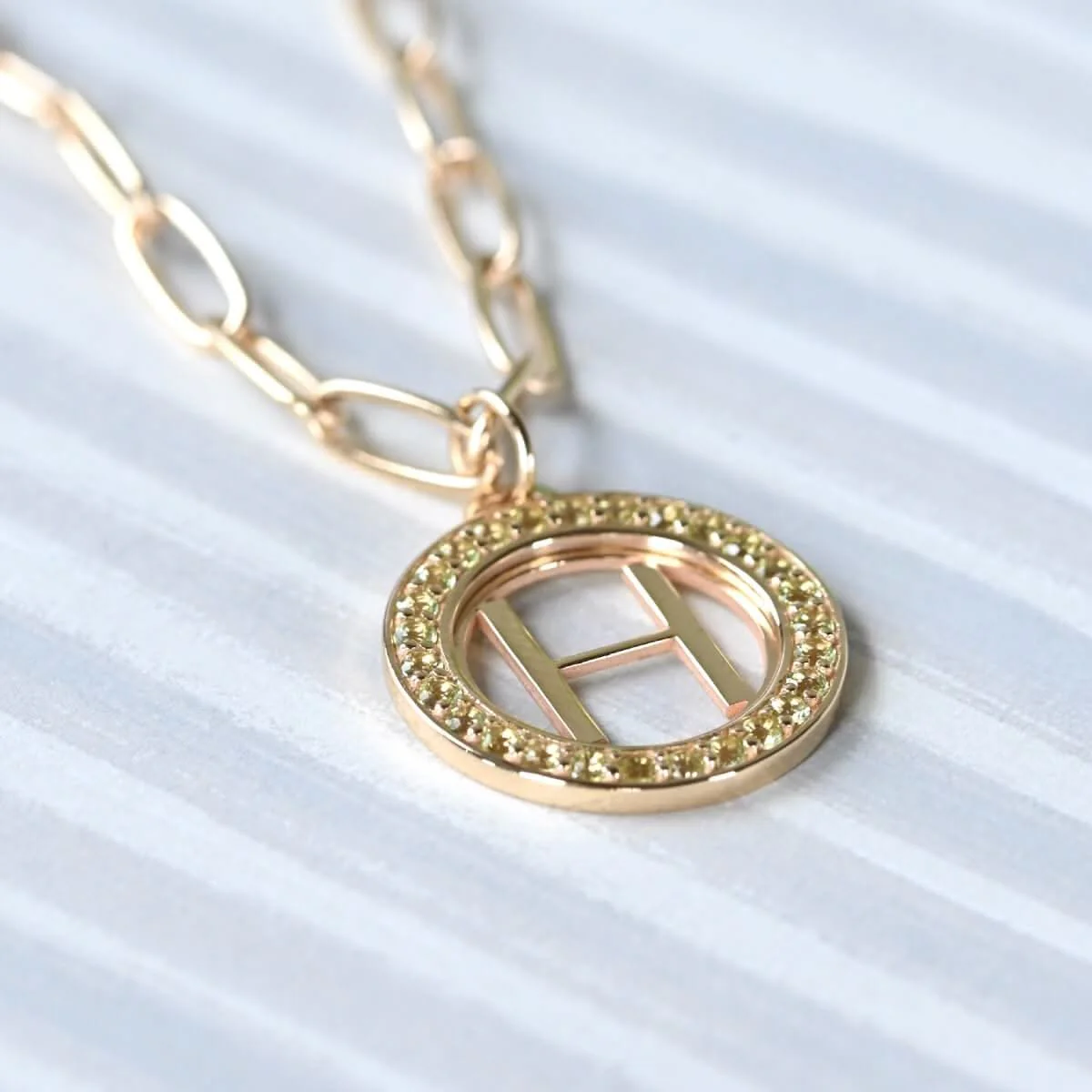 Letter & Birthstone Pendant in 14k Gold - Image 9