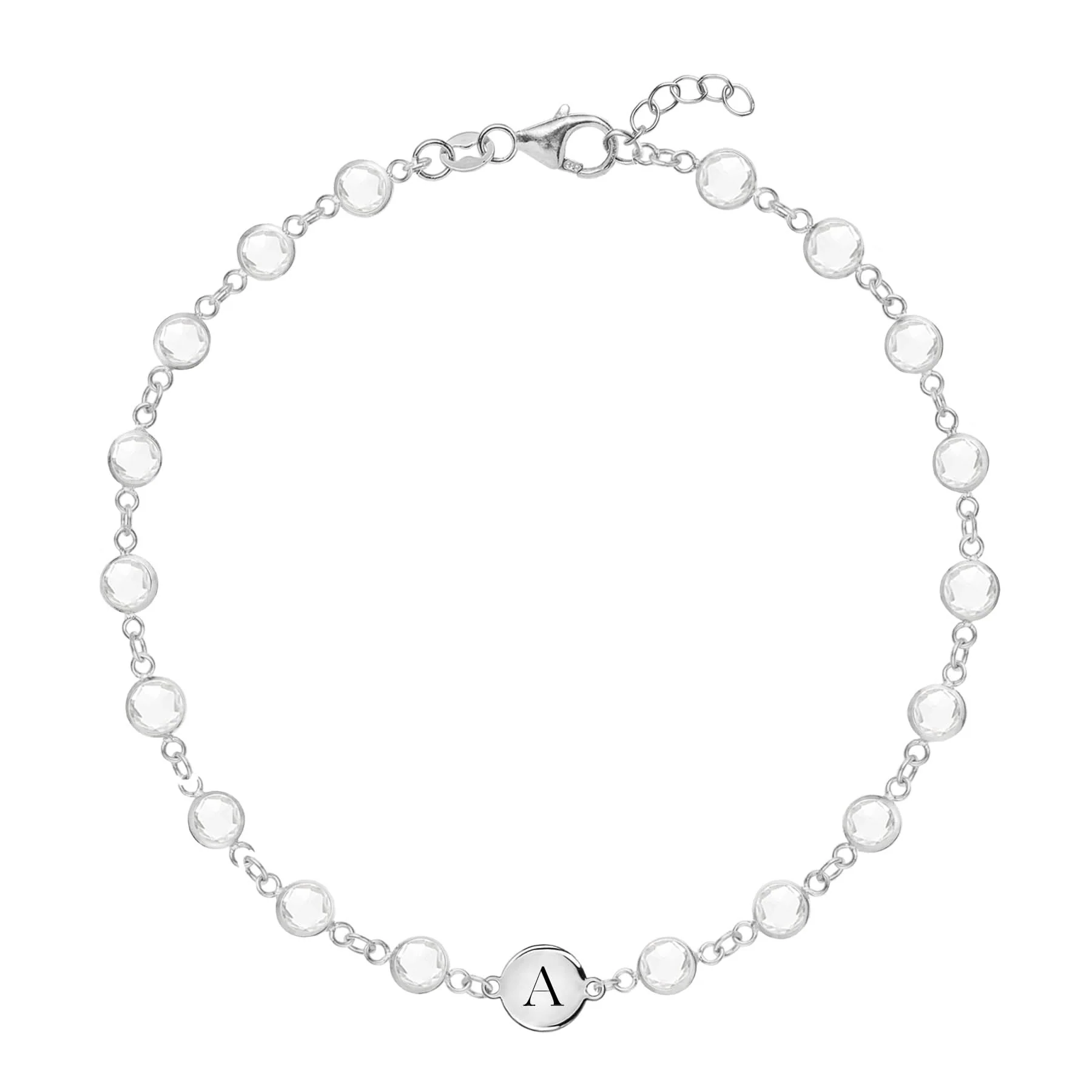 Newport 1 Letter Birthstone Bracelet in 14k Gold - Image 5