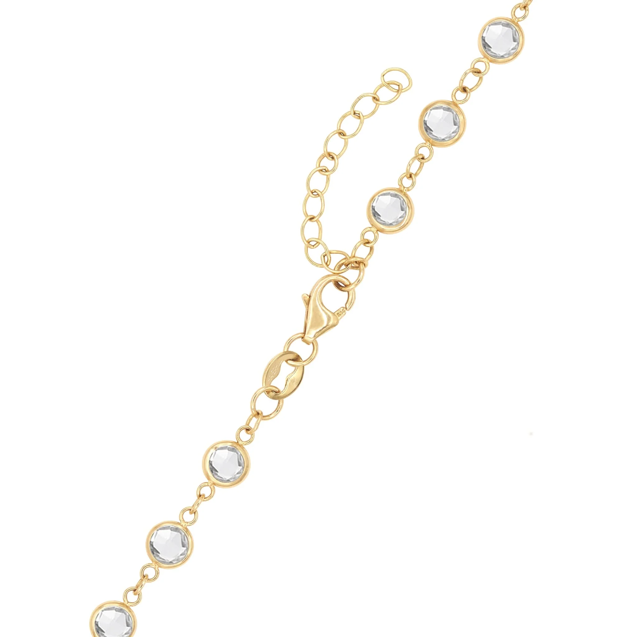 Newport 2 Letter Birthstone Necklace in 14k Gold - Image 5