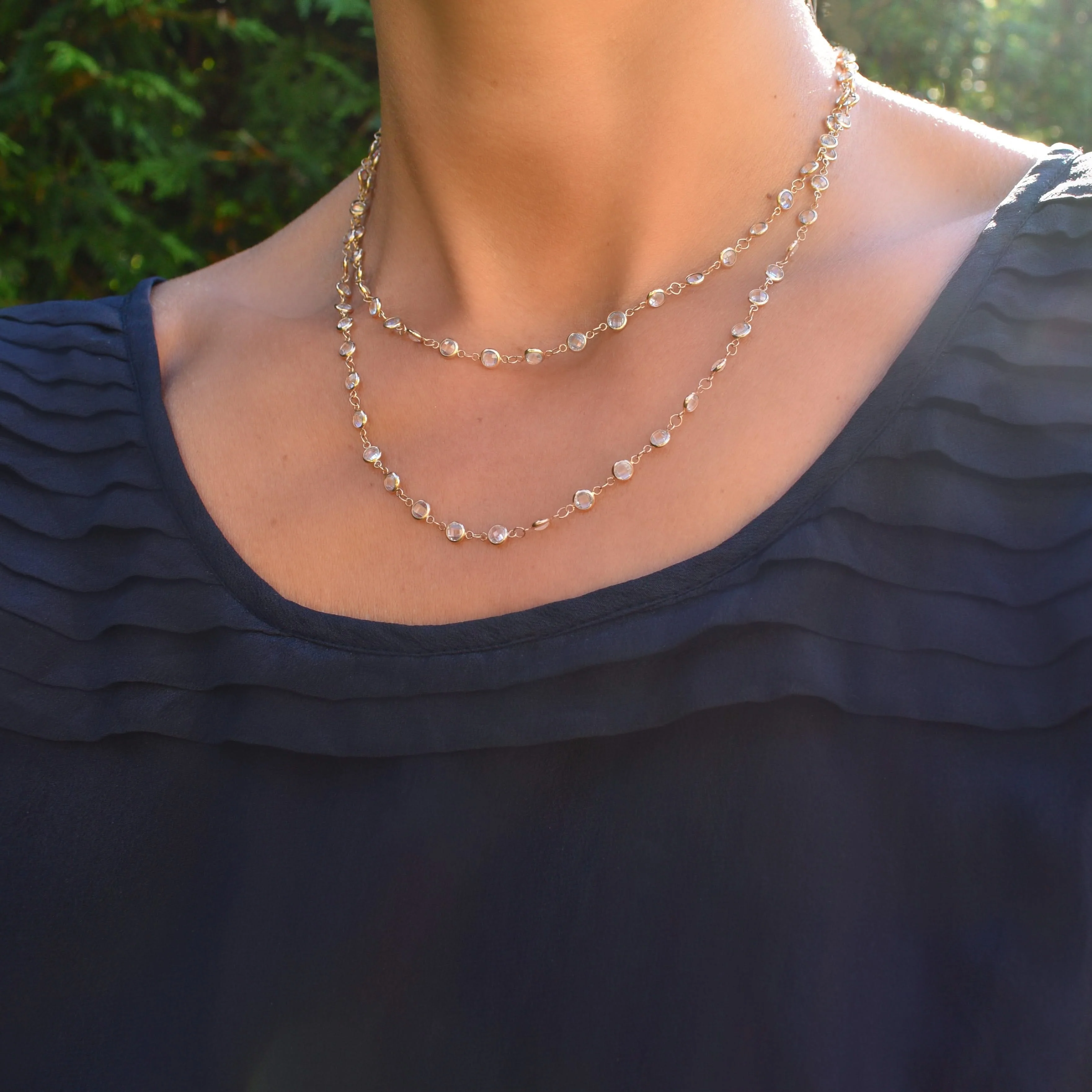 Newport Birthstone Long Necklace in 14k Gold - Image 3