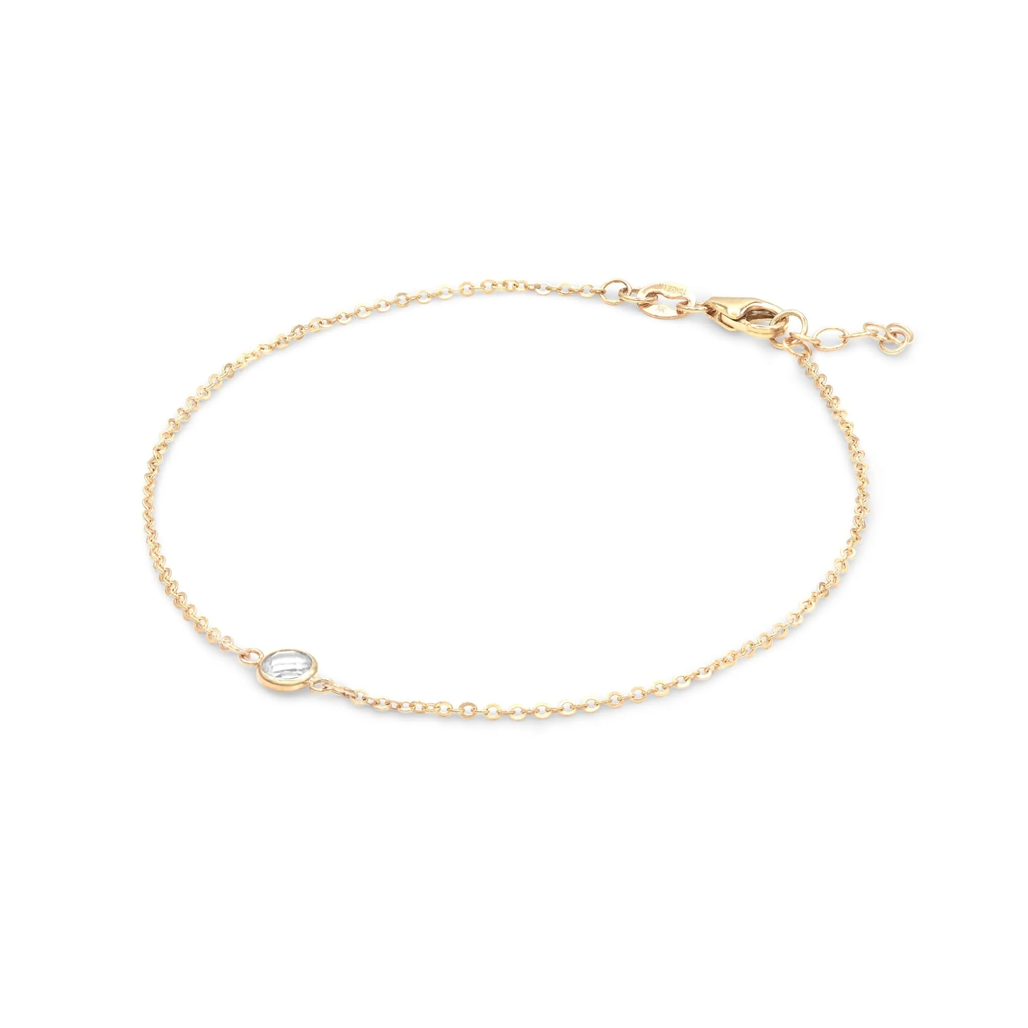 Petite 1 Birthstone Bracelet in 14k Gold - Image 4