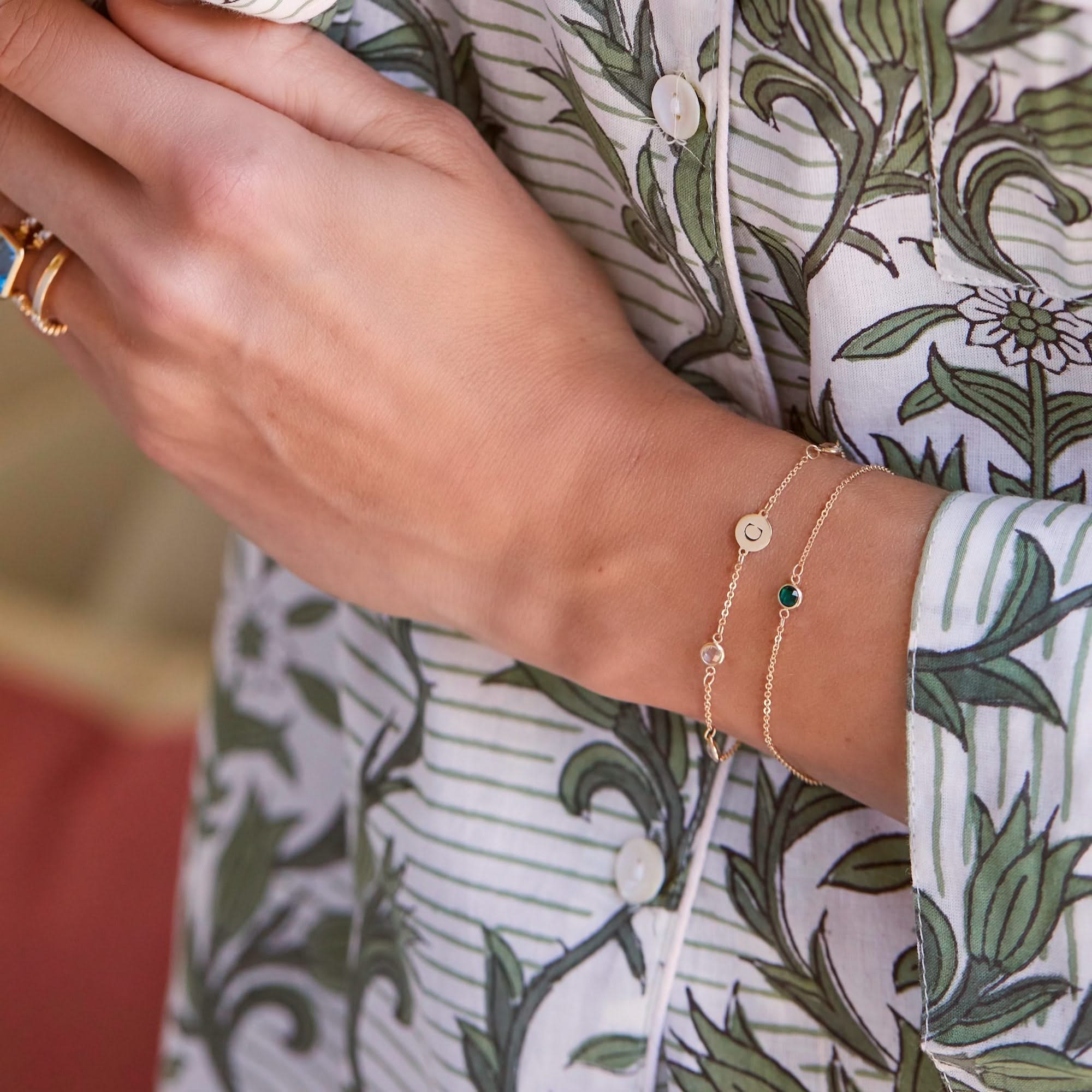 Petite 1 Birthstone Bracelet in 14k Gold - Image 9