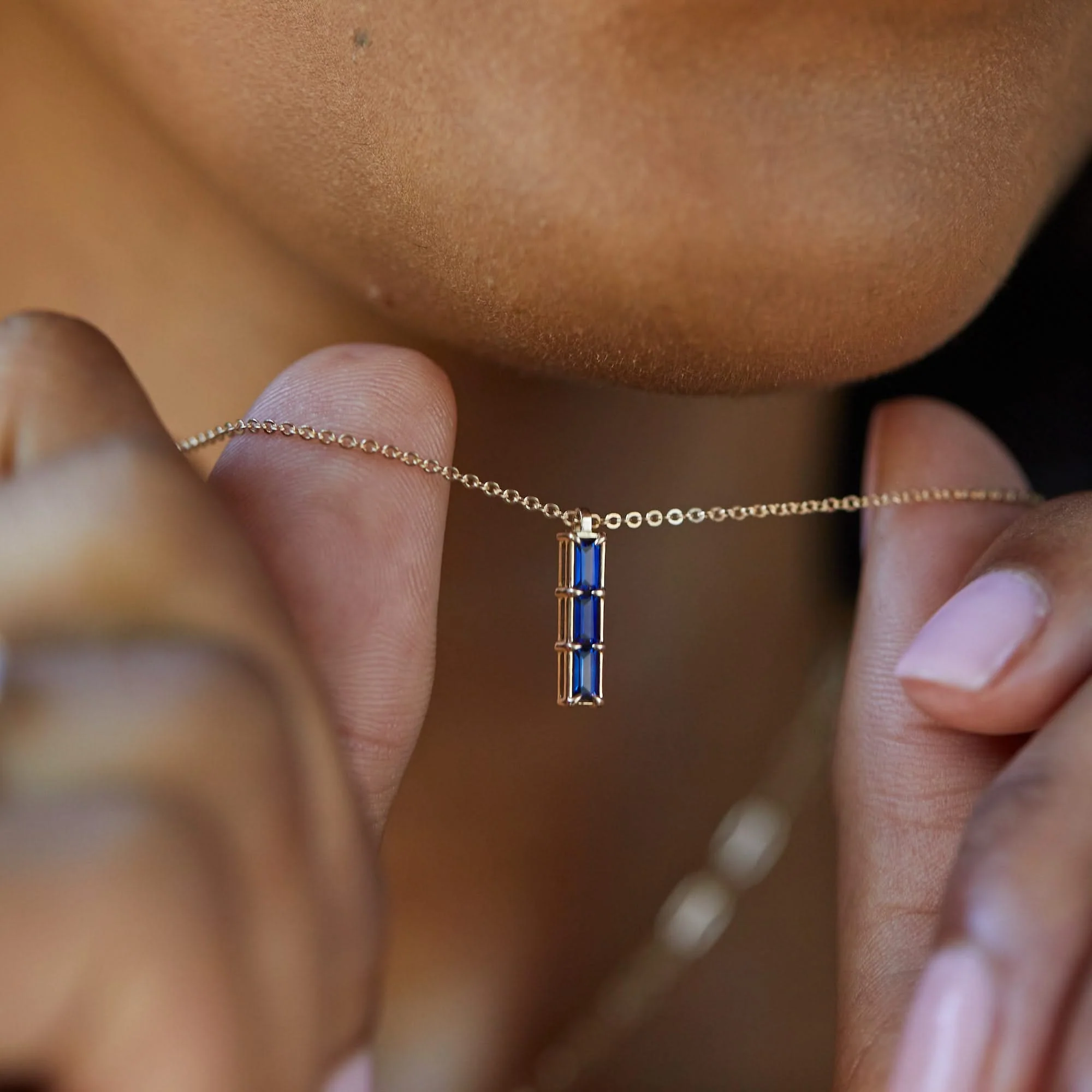 Providence 3 Birthstone Pendant in 14k Gold - Image 11