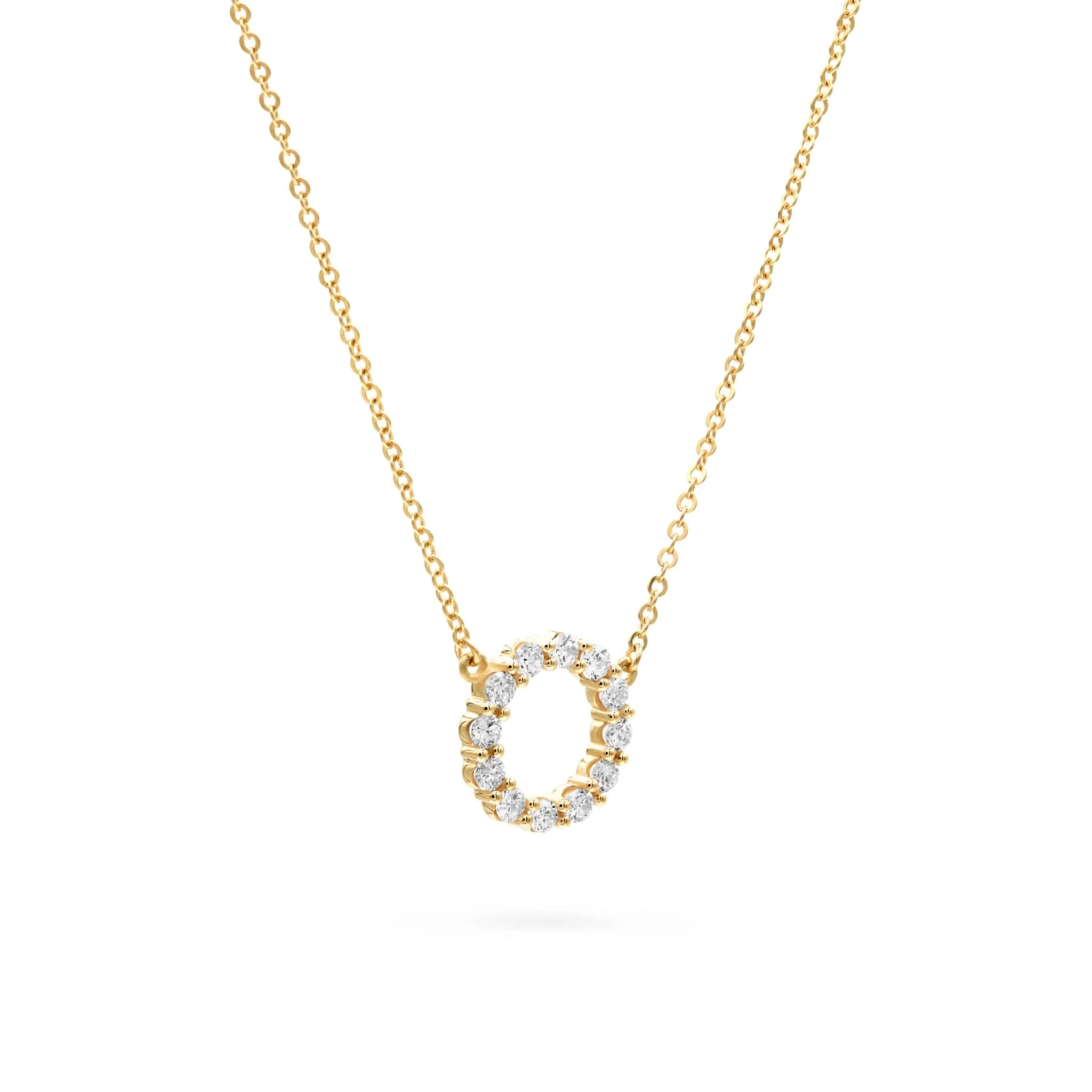 Rosecliff Small Circle Birthstone Necklace in 14k Gold - Image 4