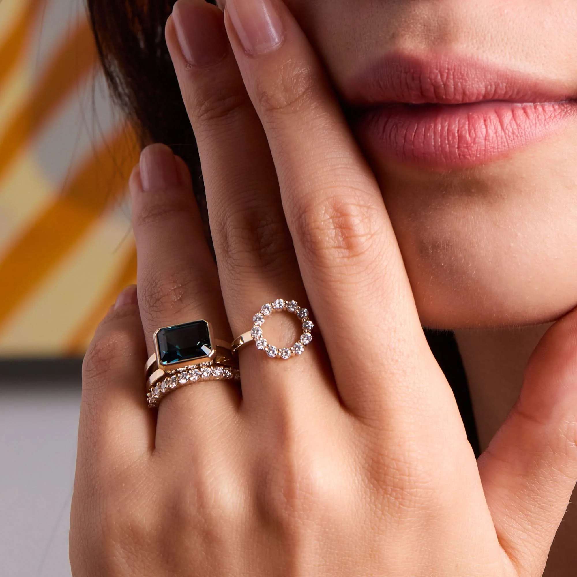 Rosecliff Small Circle Birthstone Ring in 14k Gold - Image 3