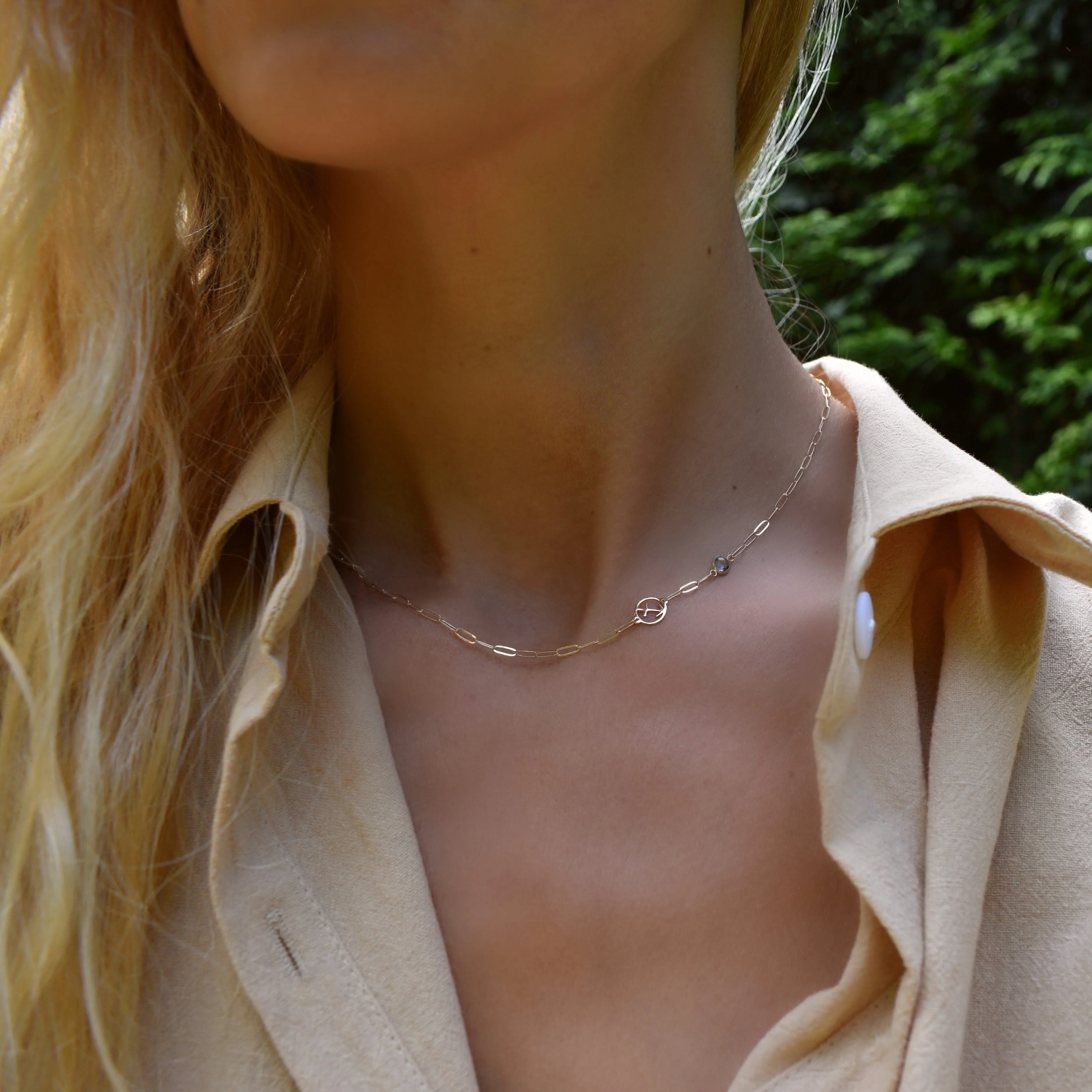 Sagittarius & Birthstone Necklace on Adelaide Mini in 14k Gold - Image 2