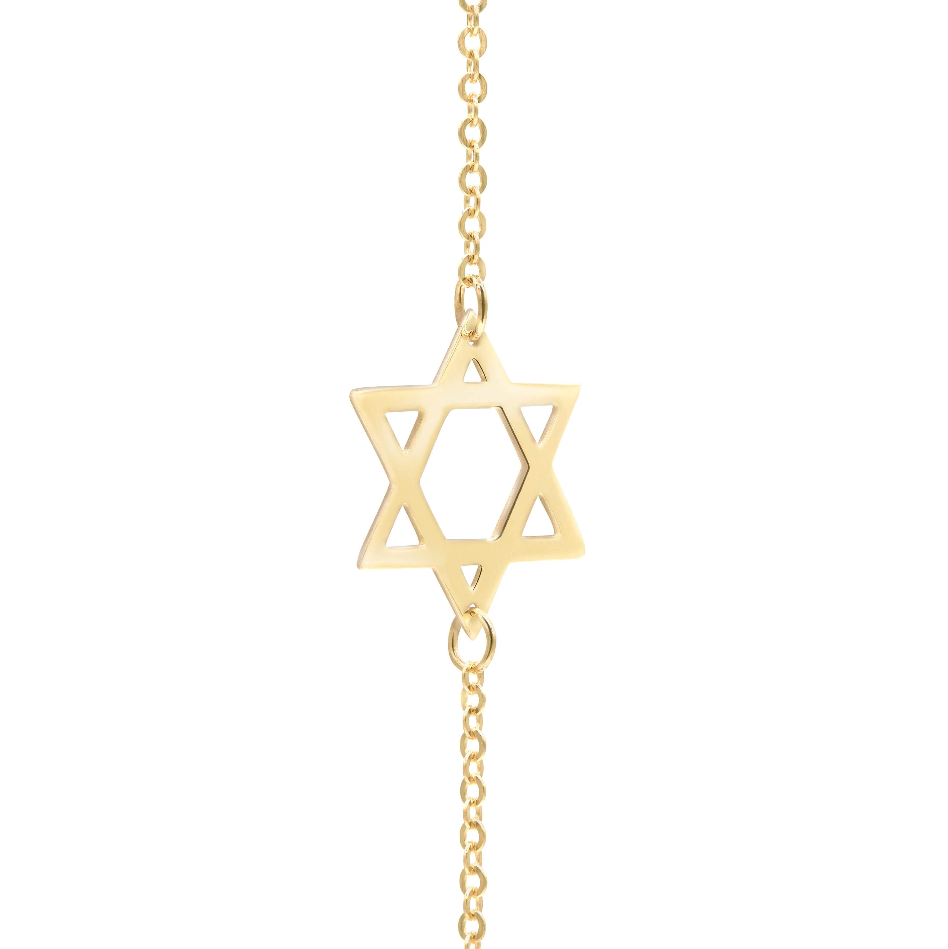 Star of David & Petite 2 Birthstone Necklace in 14k Gold - Image 4