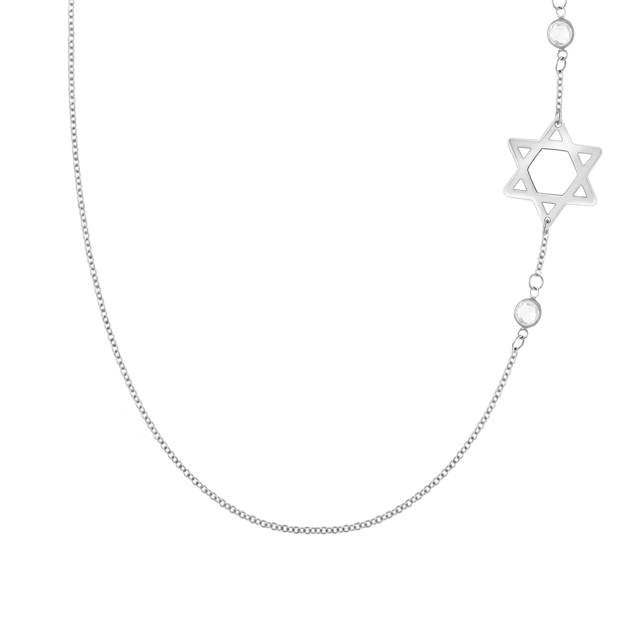 Star of David & Petite 2 Birthstone Necklace in 14k Gold - Image 9