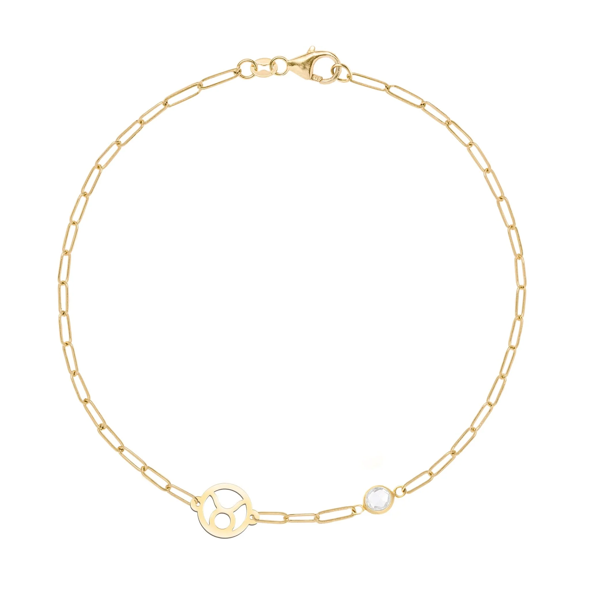 Taurus & Birthstone Bracelet on Adelaide Mini in 14k Gold