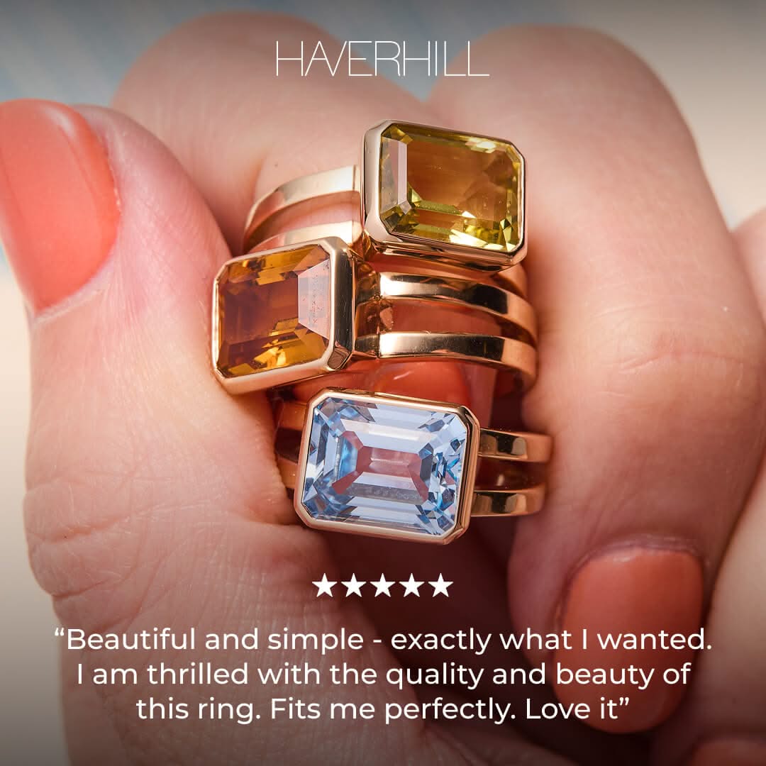 Warren Horizontal Aquamarine Ring in 14k Gold (March) - Image 10