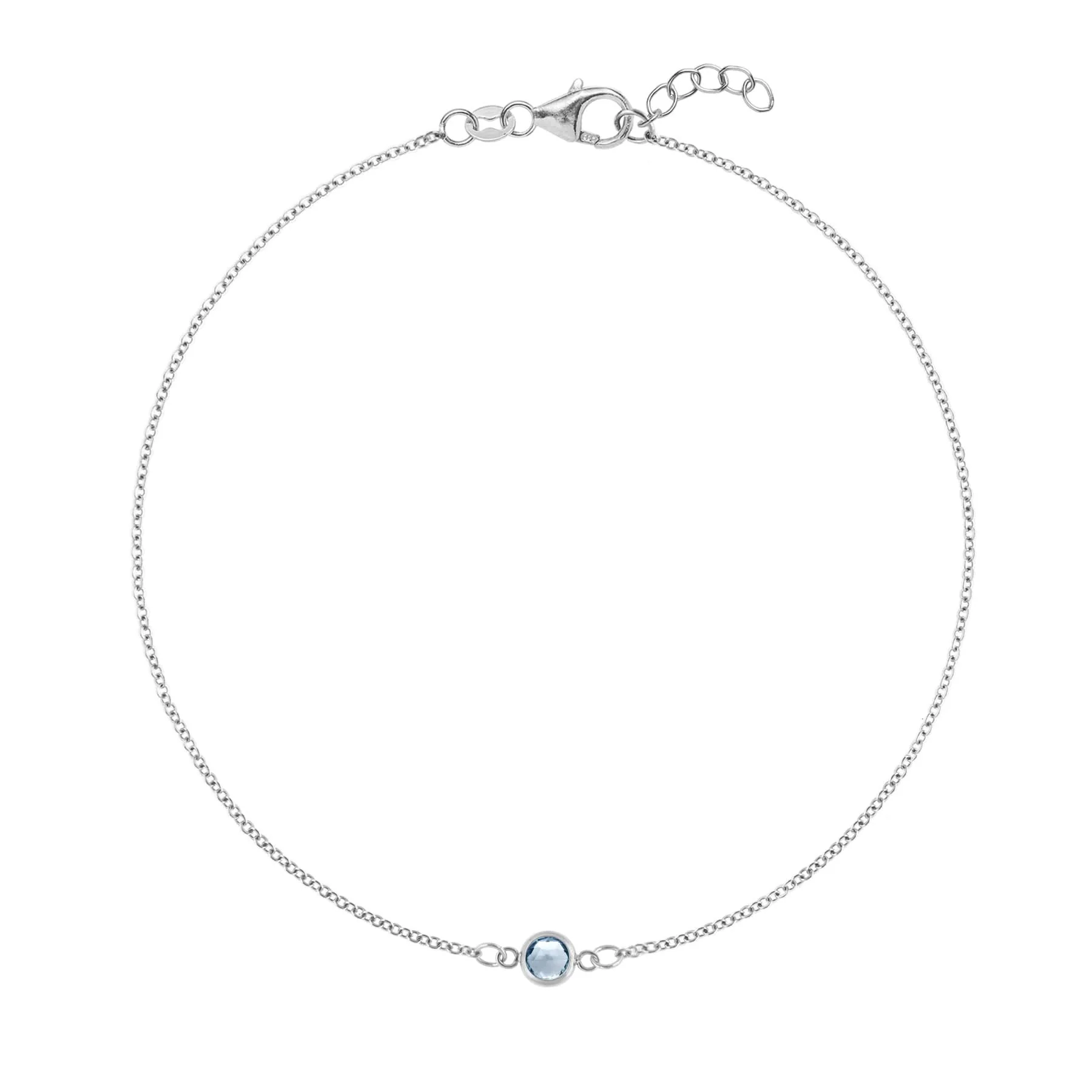 Petite 1 Aquamarine Bracelet in 14k Gold (March) - Image 8