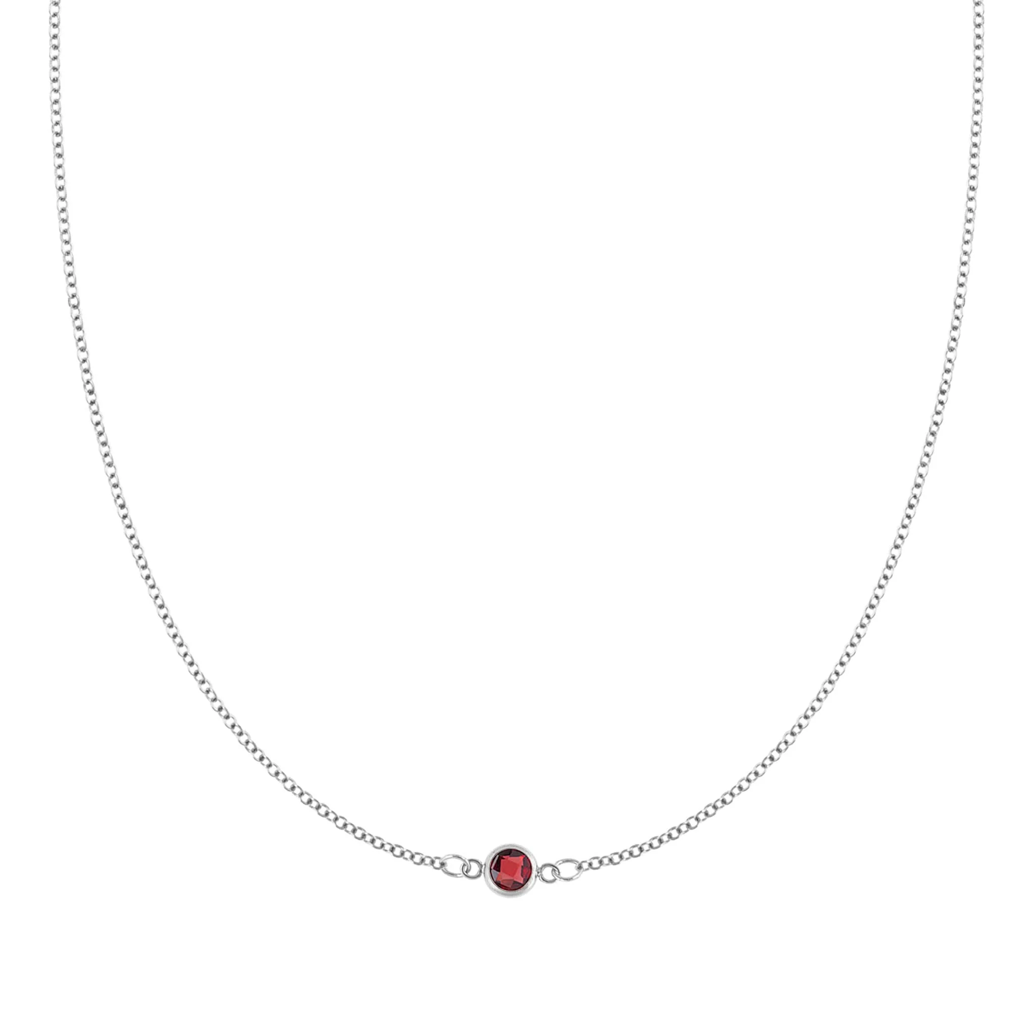 Petite 1 Garnet Necklace in 14k Gold (January) - Image 5