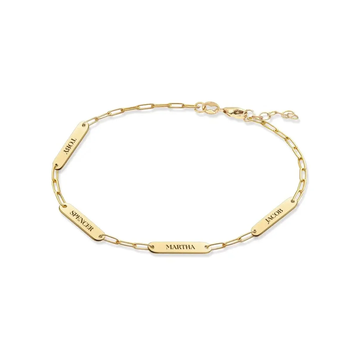 Petite 4 Nameplate Bracelet on Adelaide Mini in 14k Gold - Image 4