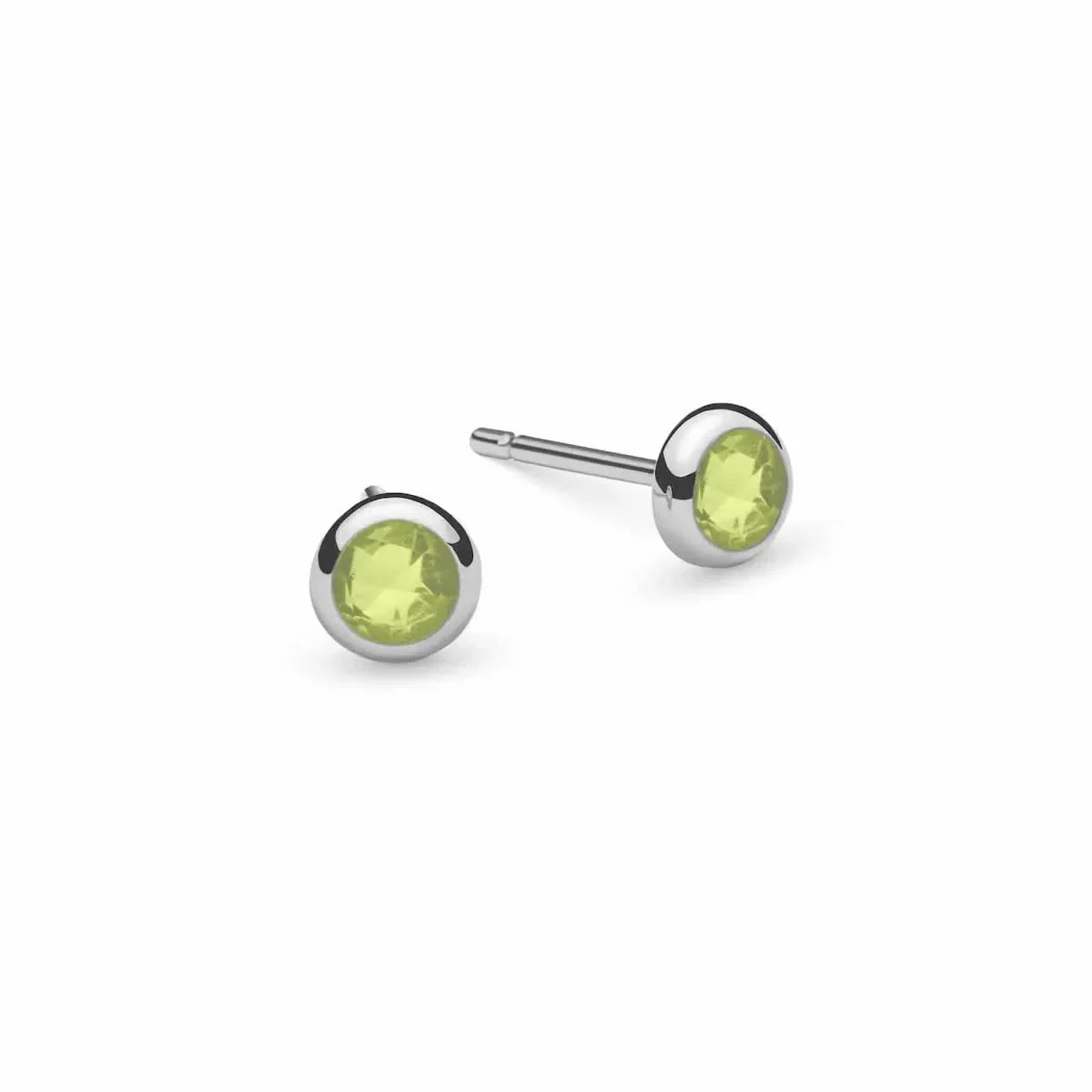 Petite Peridot Stud Earrings in 14k Gold (August) - Image 5