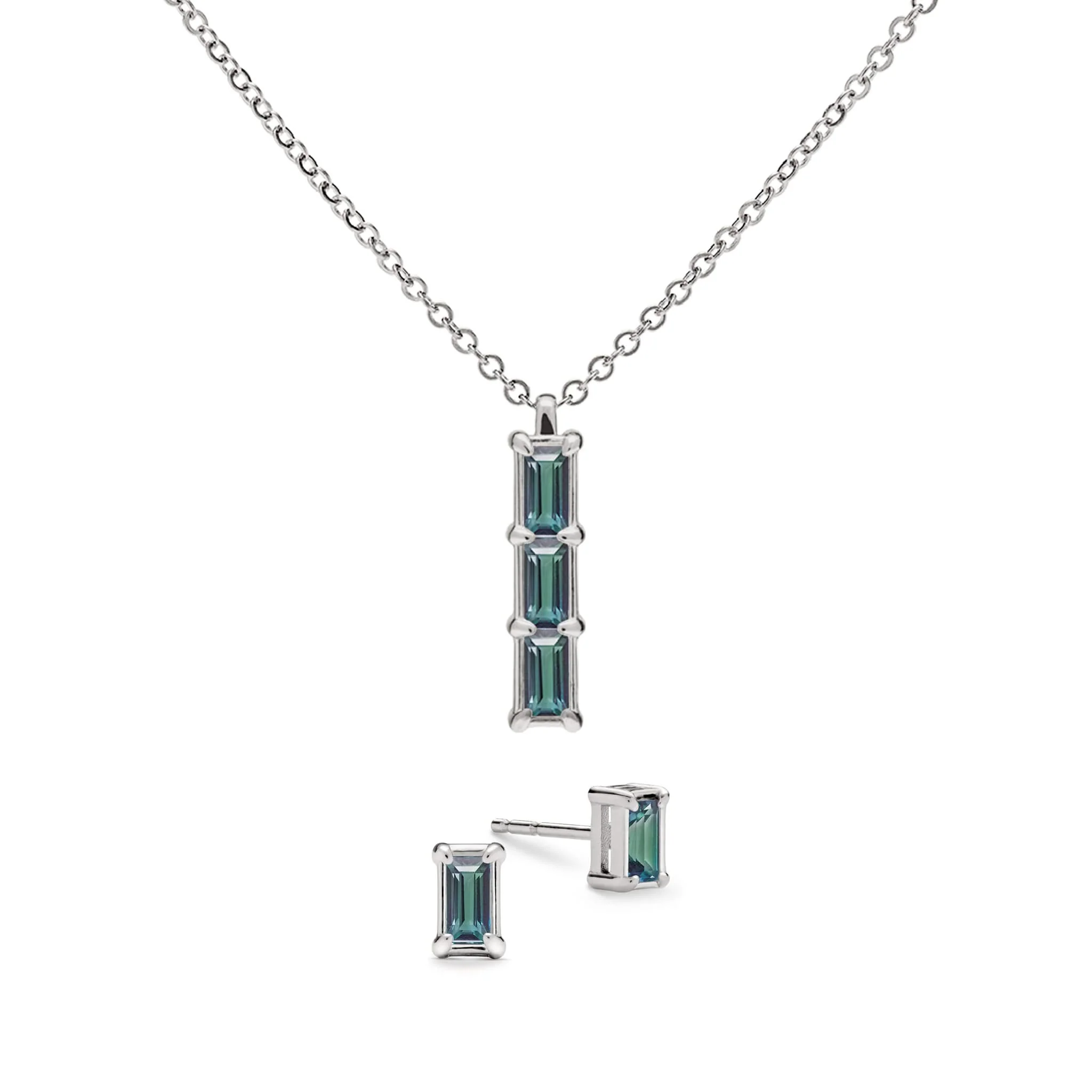 Providence 3 Alexandrite Pendant and Stud Earrings Set in 14k Gold (June) - Image 8