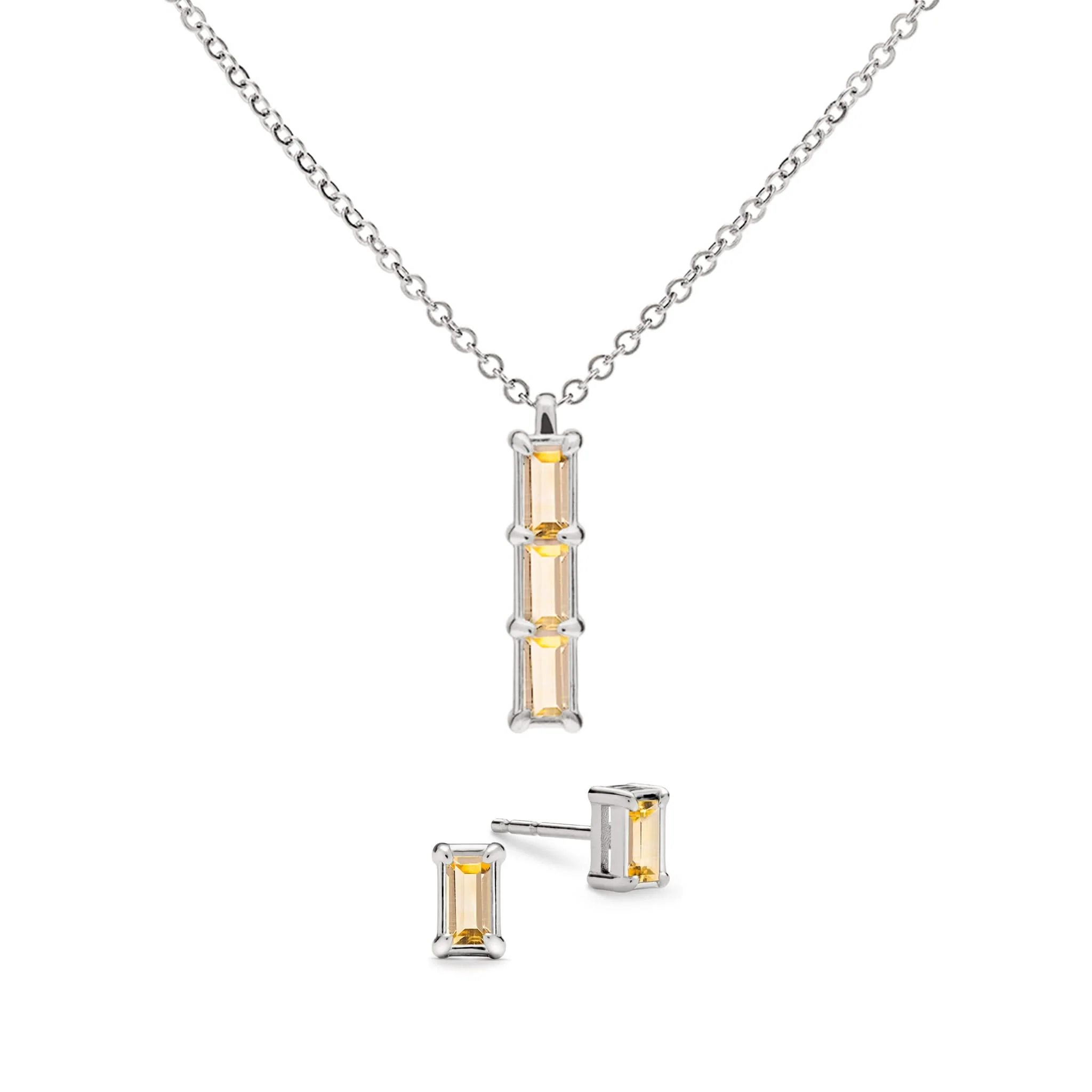 Providence 3 Citrine Pendant and Stud Earrings Set in 14k Gold (November) - Image 8