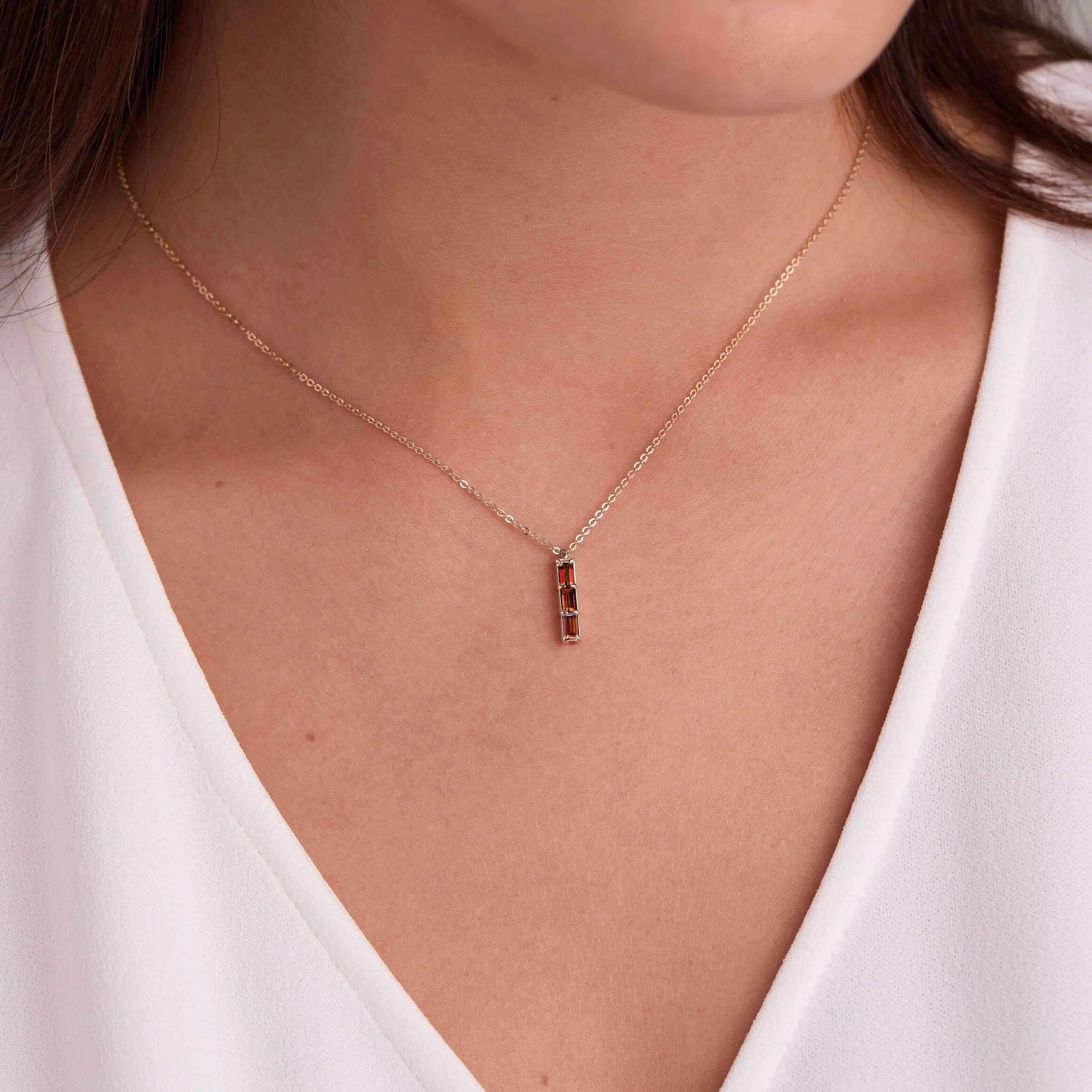 Providence 3 Garnet Pendant in 14k Gold (January) - Image 3