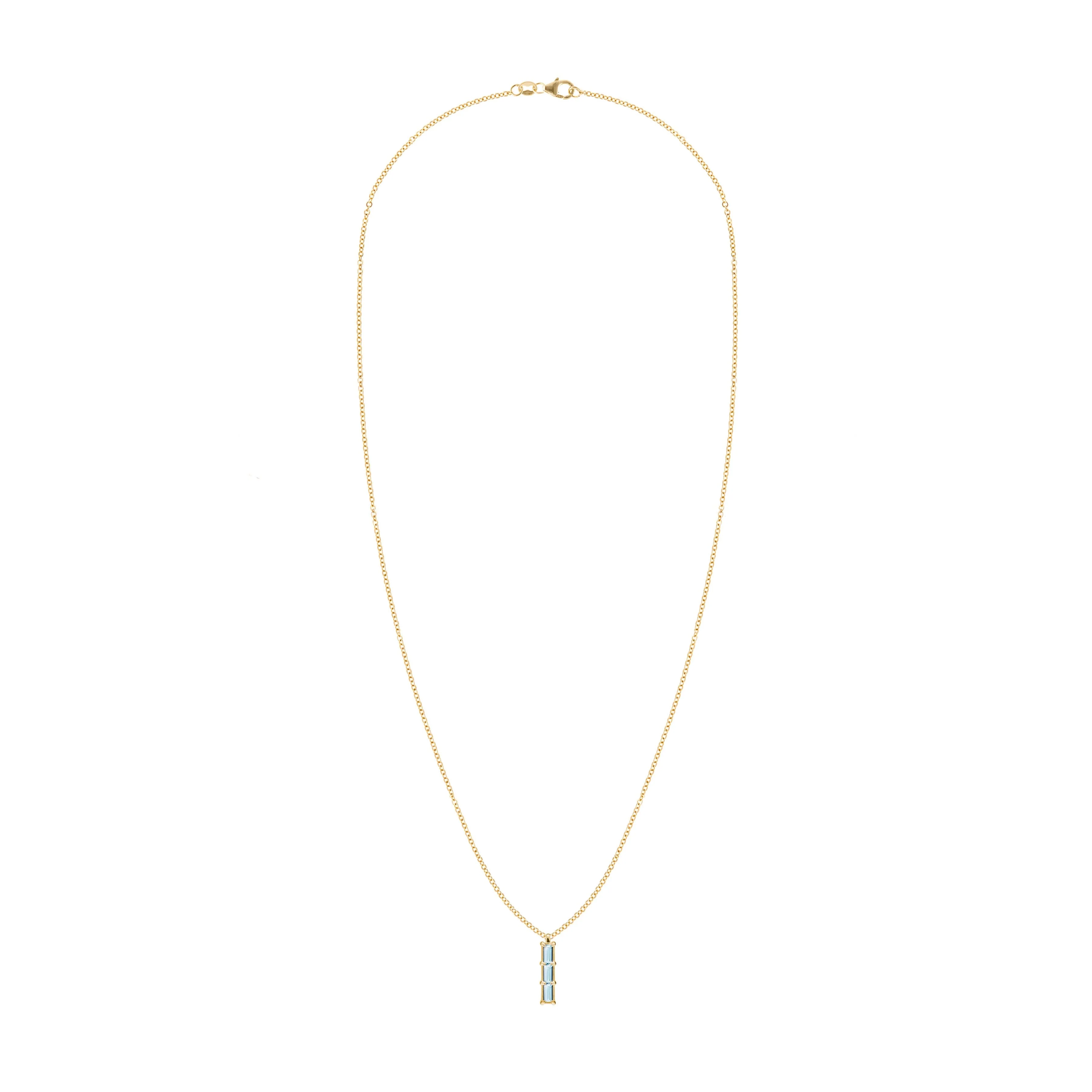 Providence 3 Nantucket Blue Topaz Pendant in 14k Gold (December) - Image 5