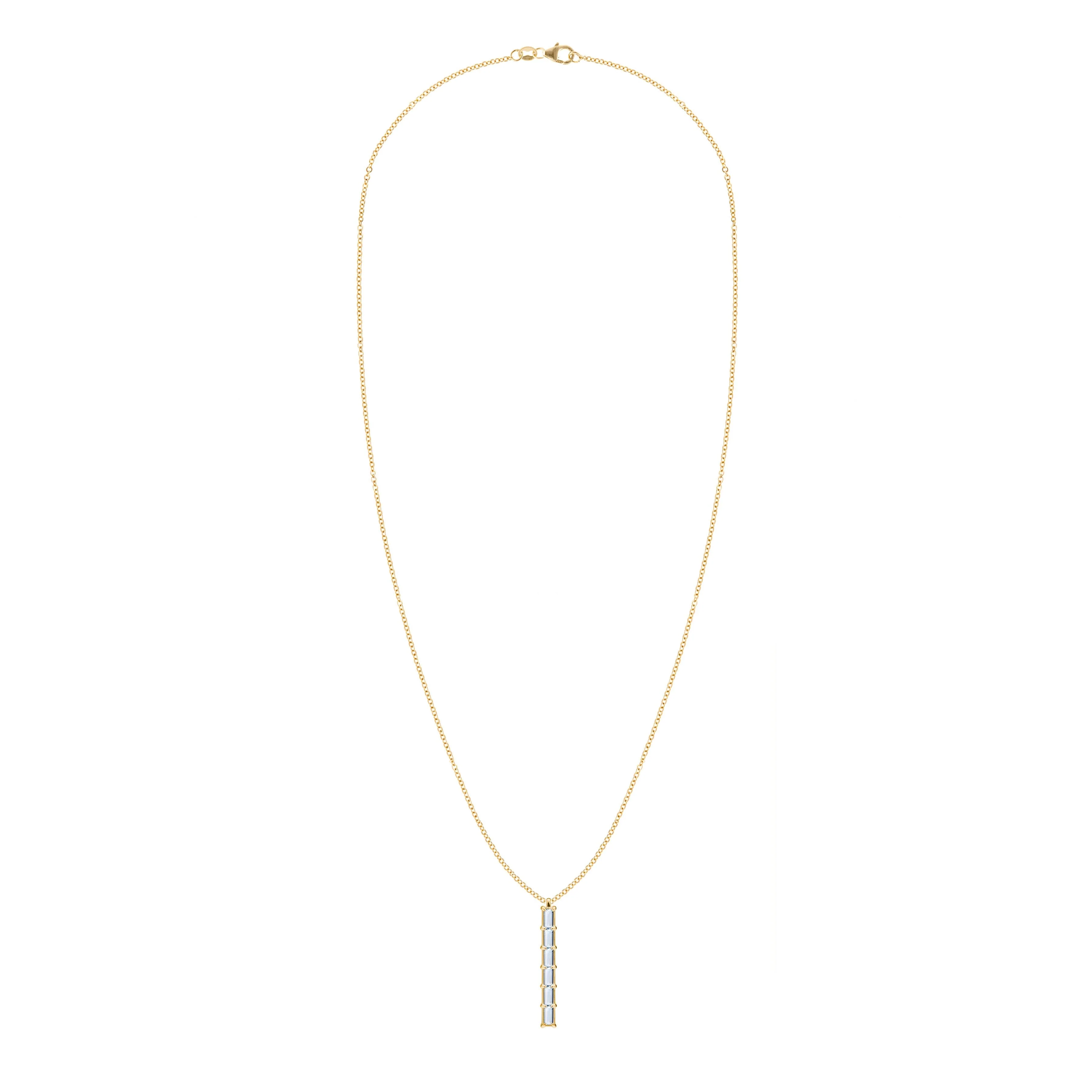 Providence 6 Aquamarine Pendant in 14k Gold (March) - Image 5