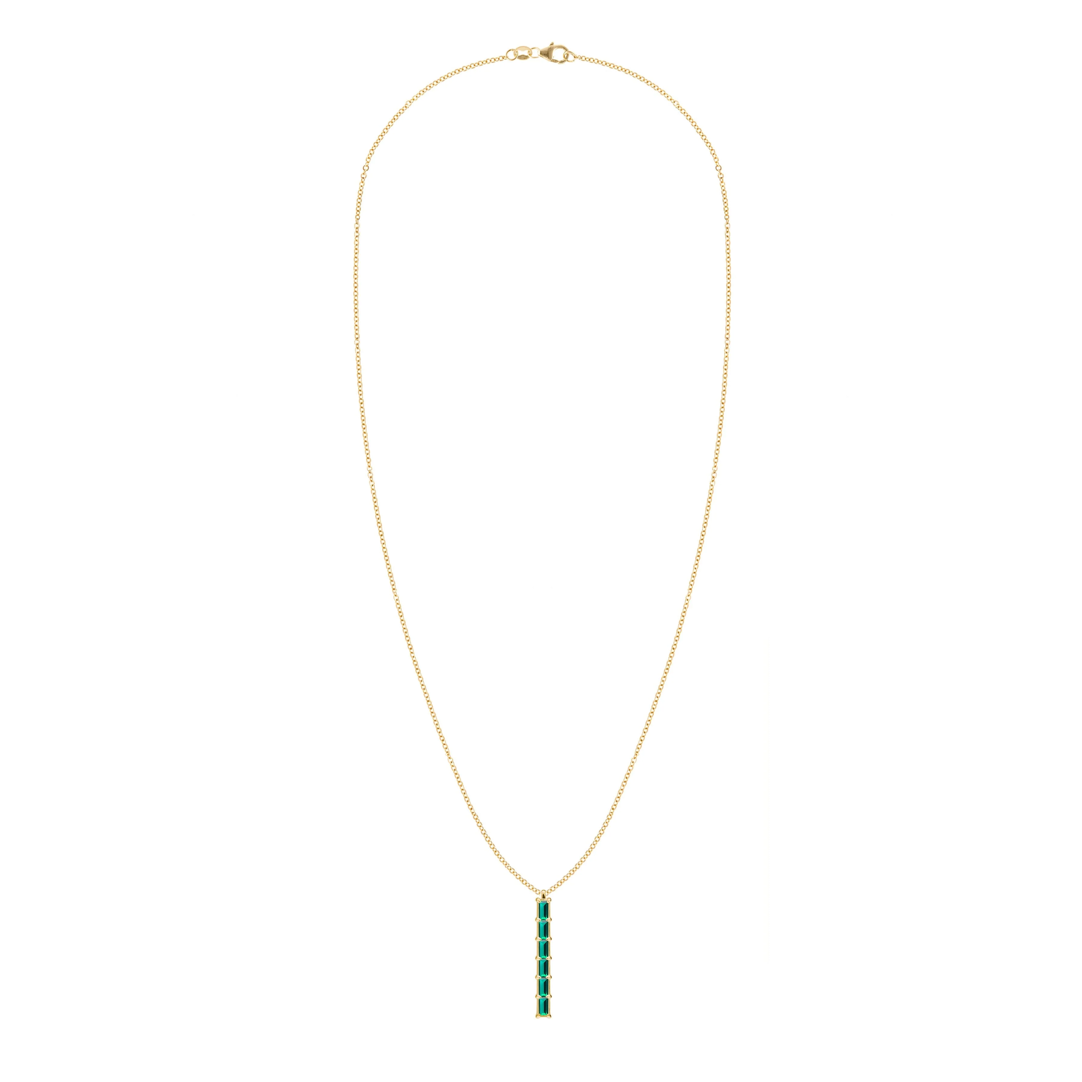 Providence 6 Emerald Pendant in 14k Gold (May) - Image 4