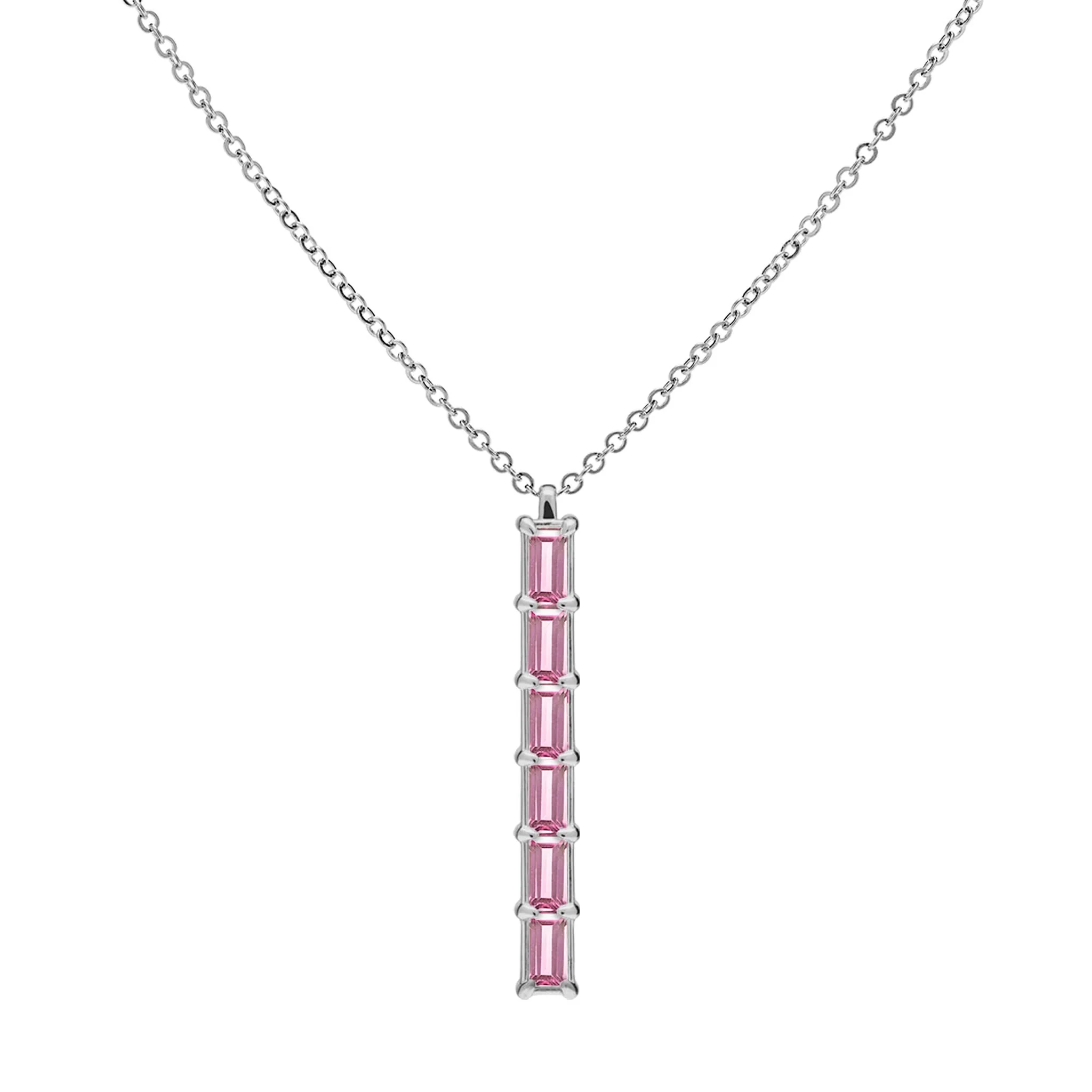 Providence 6 Pink Sapphire Pendant in 14k Gold (October) - Image 9