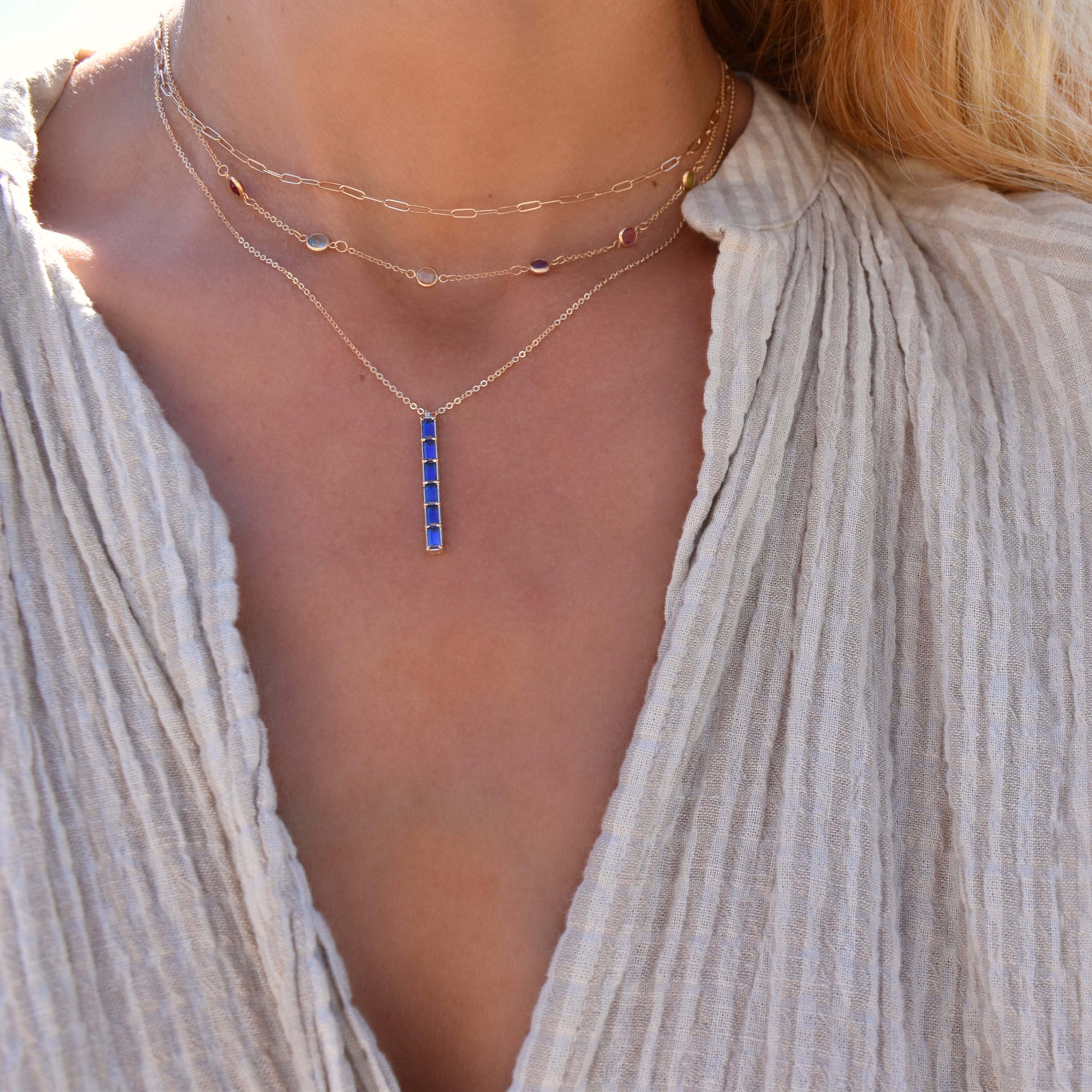 Providence 6 Sapphire Pendant in 14k Gold (September) - Image 11