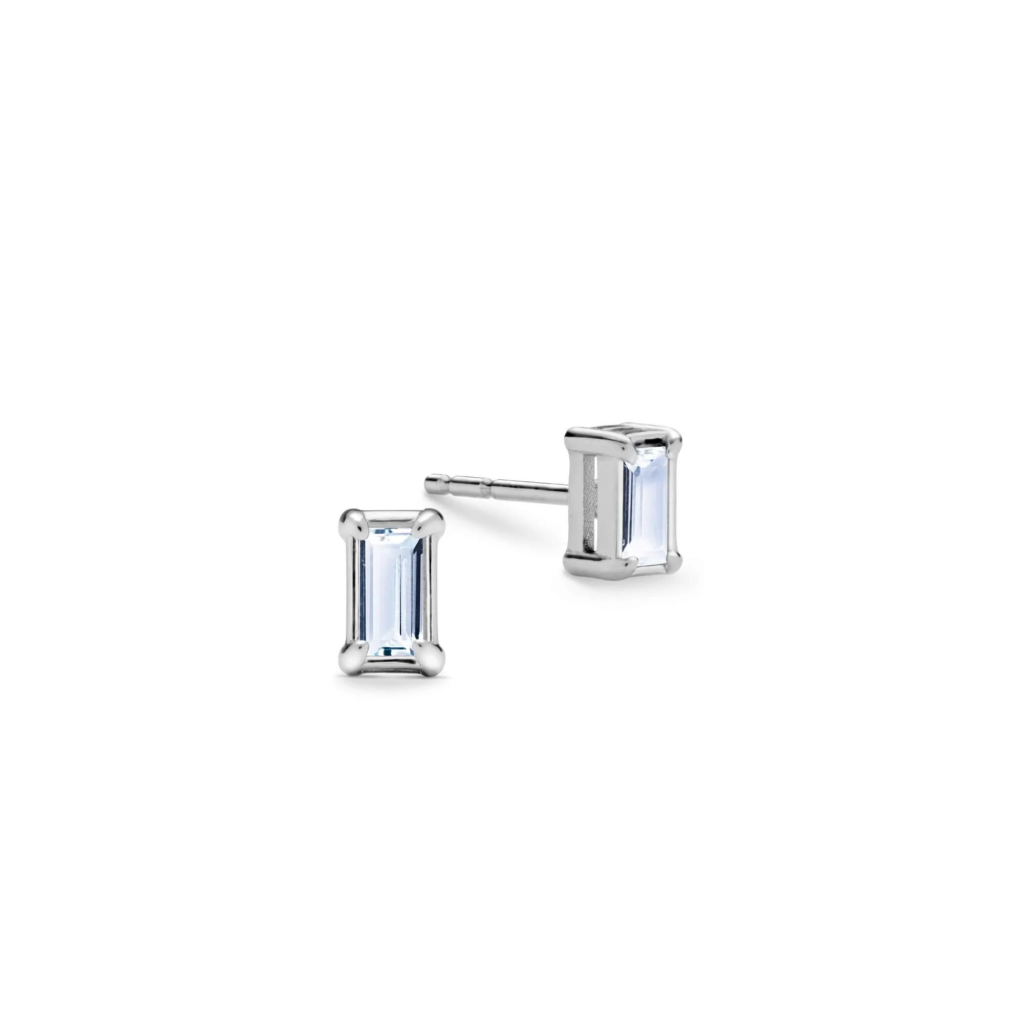 Providence Aquamarine Stud Earrings in 14k Gold (March) - Image 5