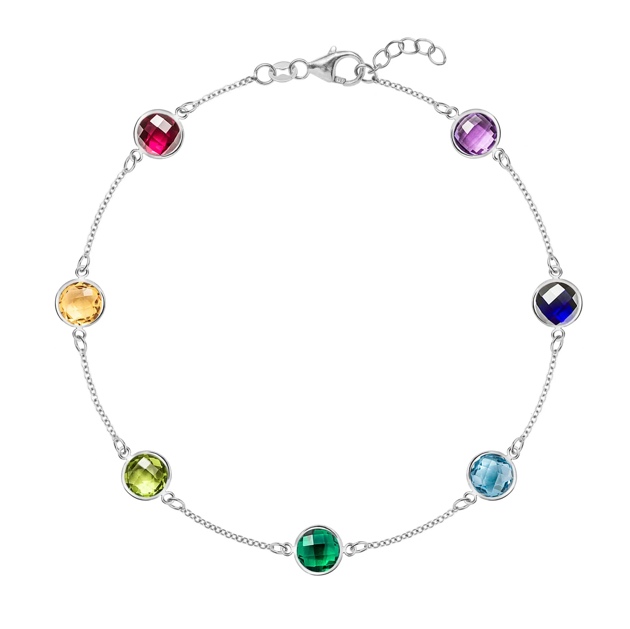 Rainbow Grand 7 Stone Bracelet in 14k Gold - Image 5