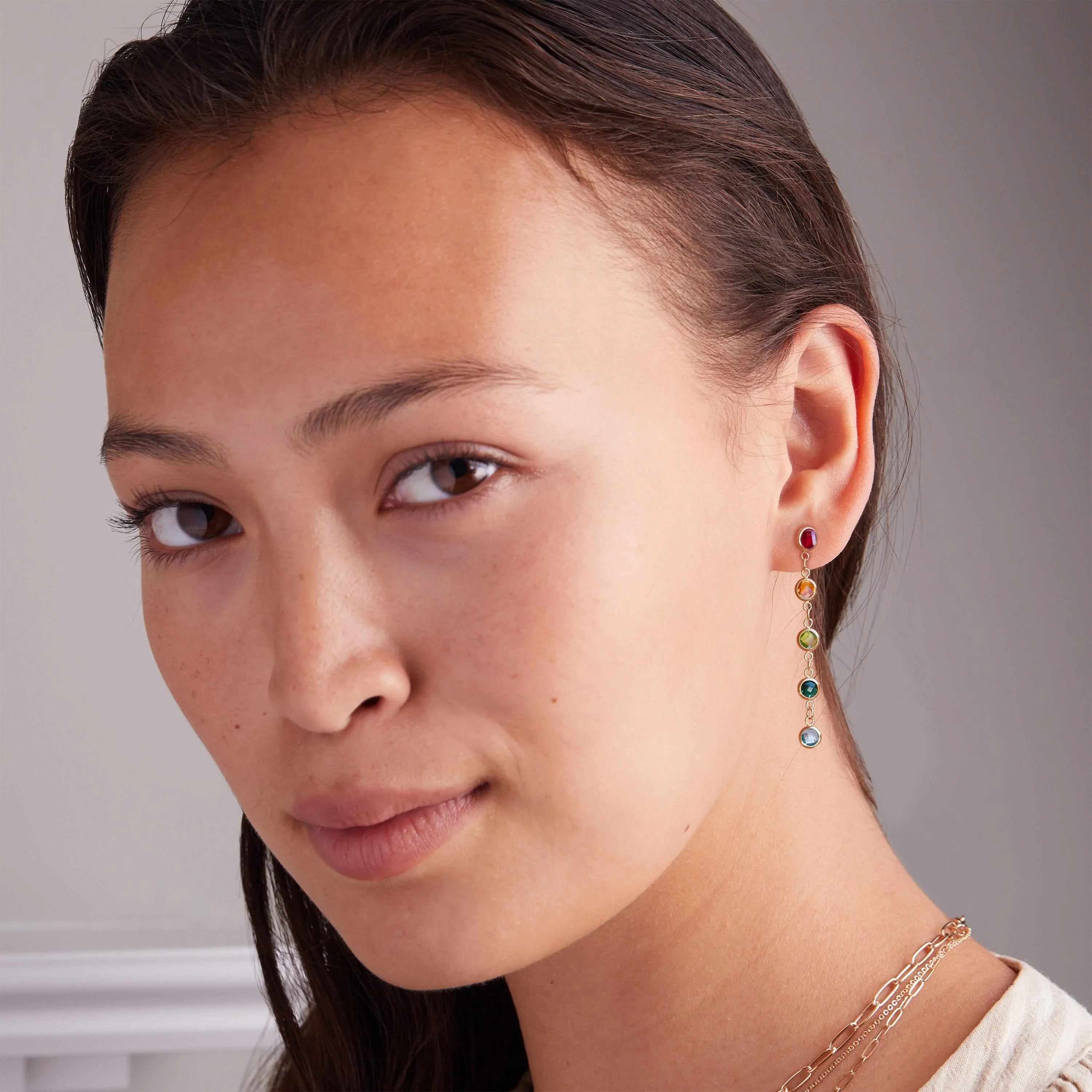 Rainbow Newport Earrings in 14k Gold - Image 2