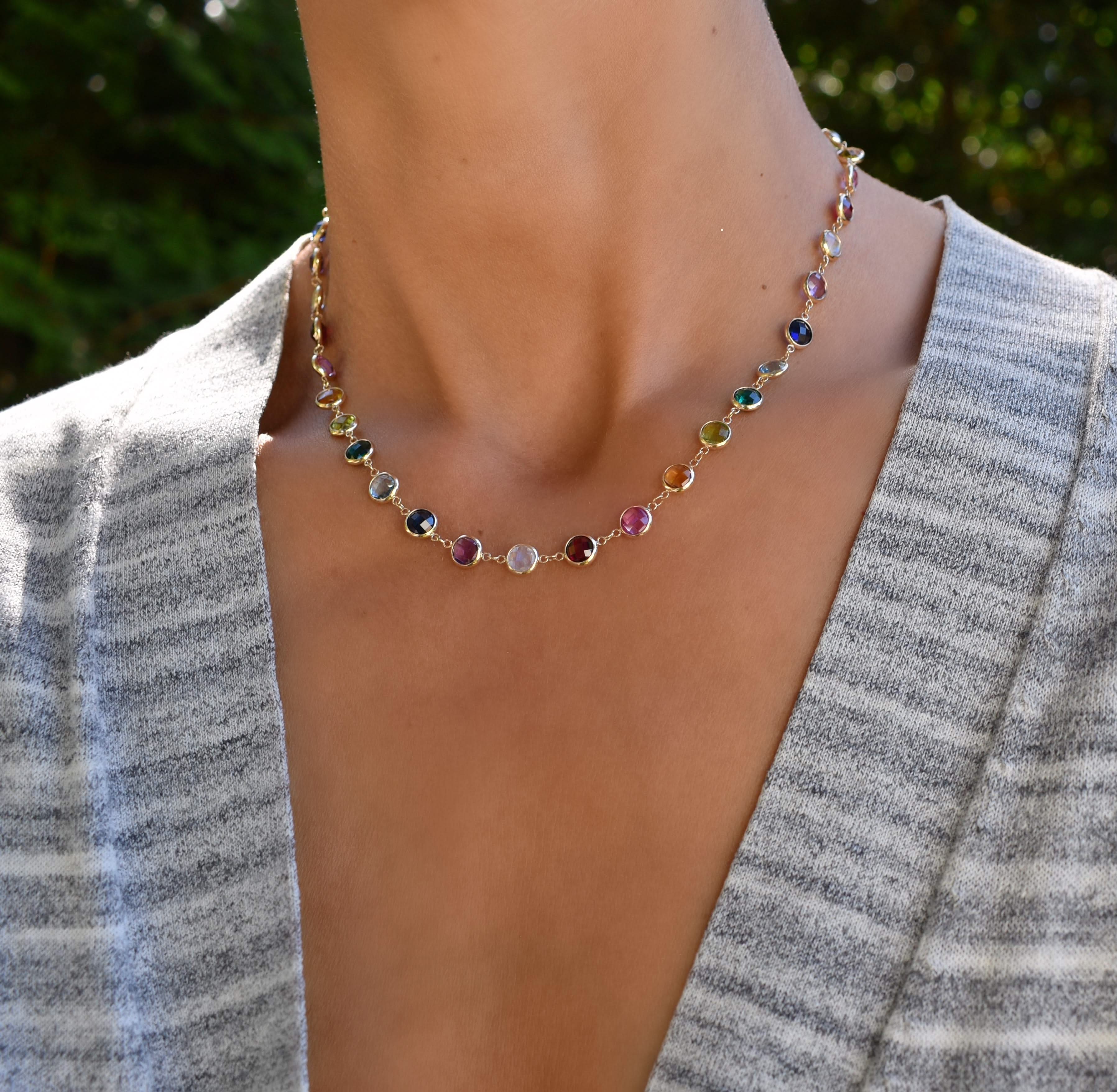Rainbow Newport Grand Necklace in 14k Gold - Image 2