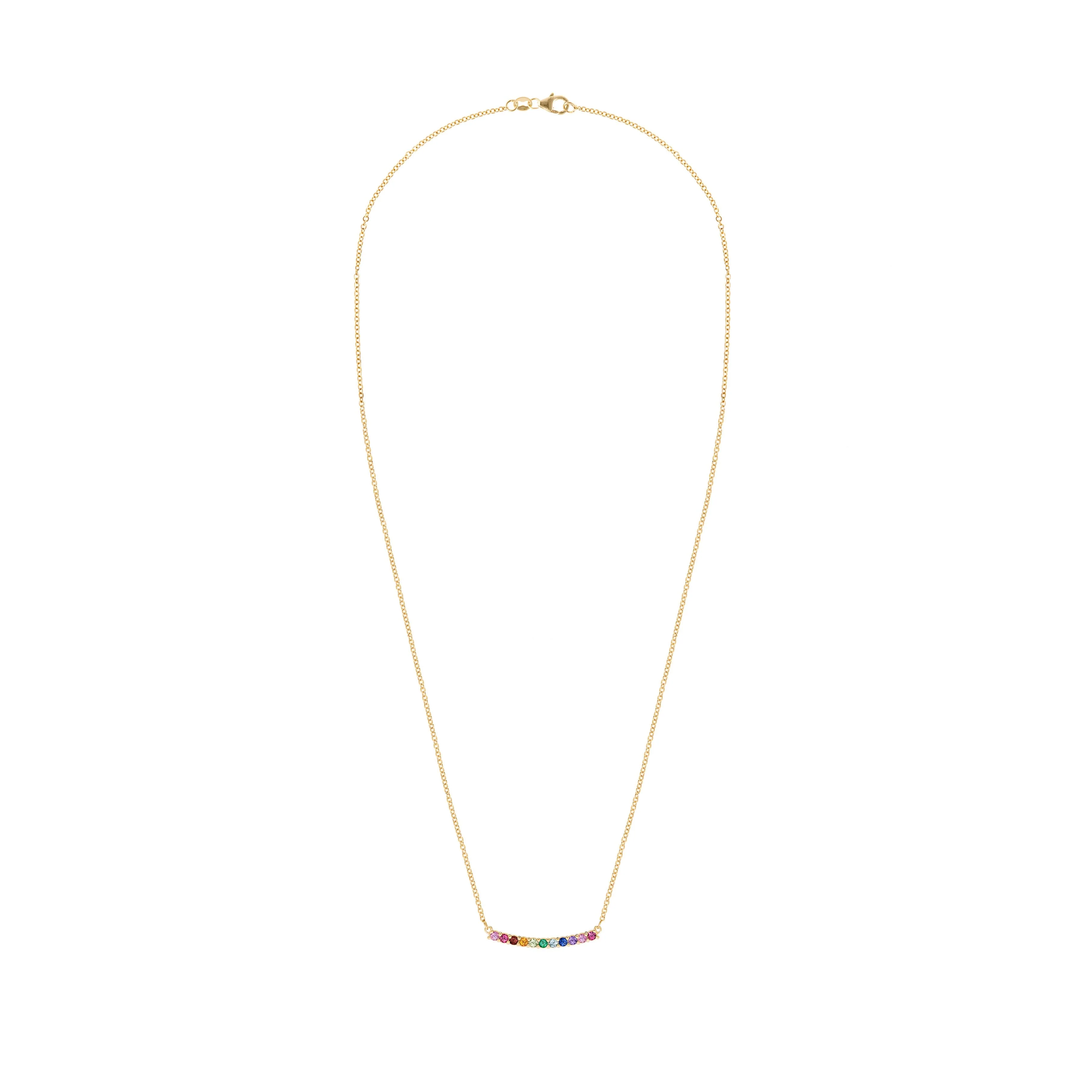 Rainbow Rosecliff Bar Necklace in 14k Gold - Image 5